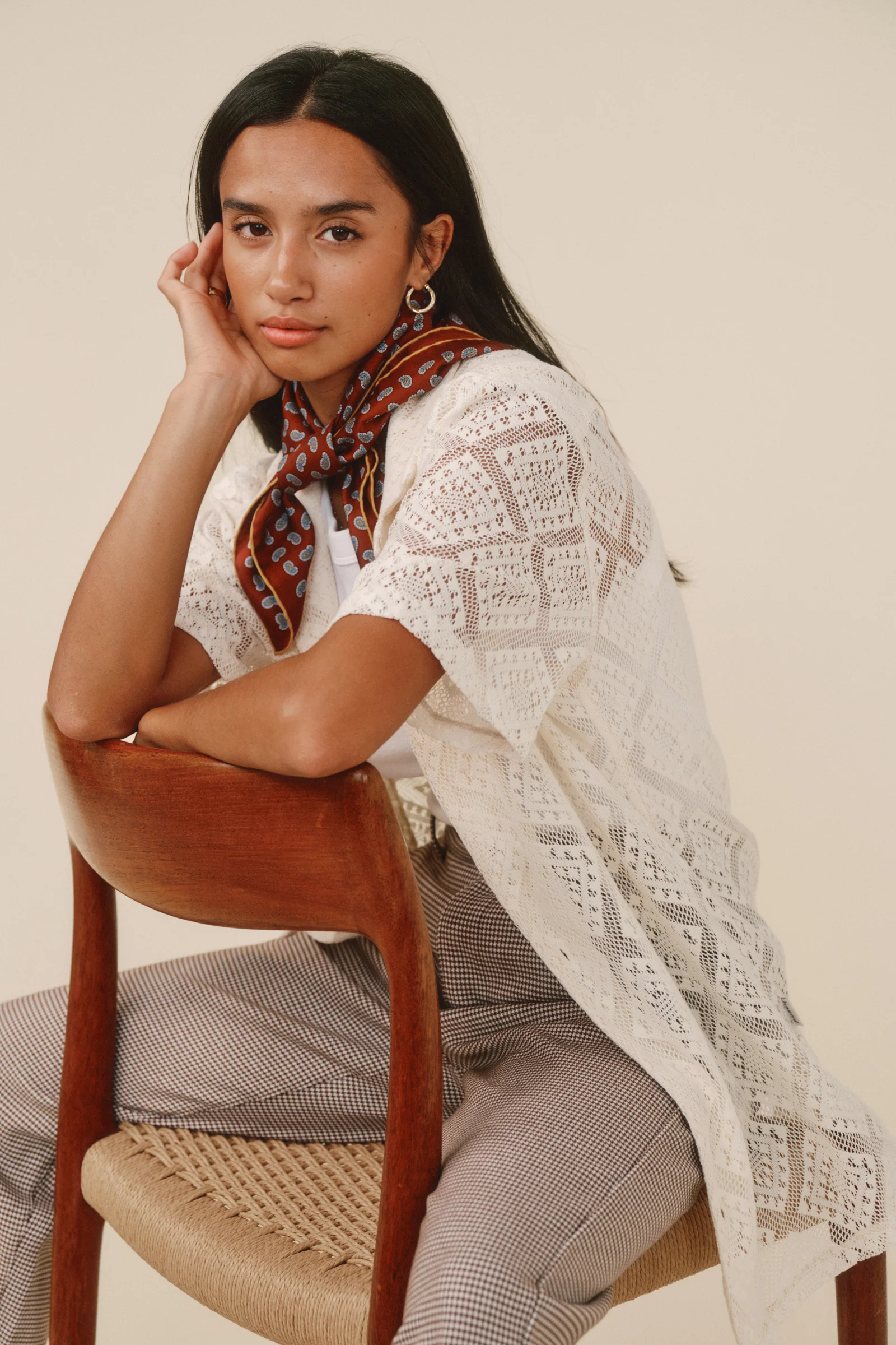 LACE VACATION SHIRT - CREAM - Image 3