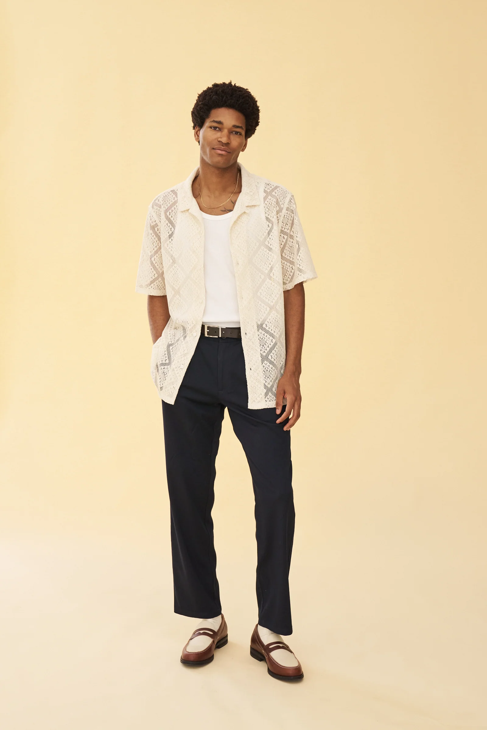 LACE VACATION SHIRT - CREAM - Image 9