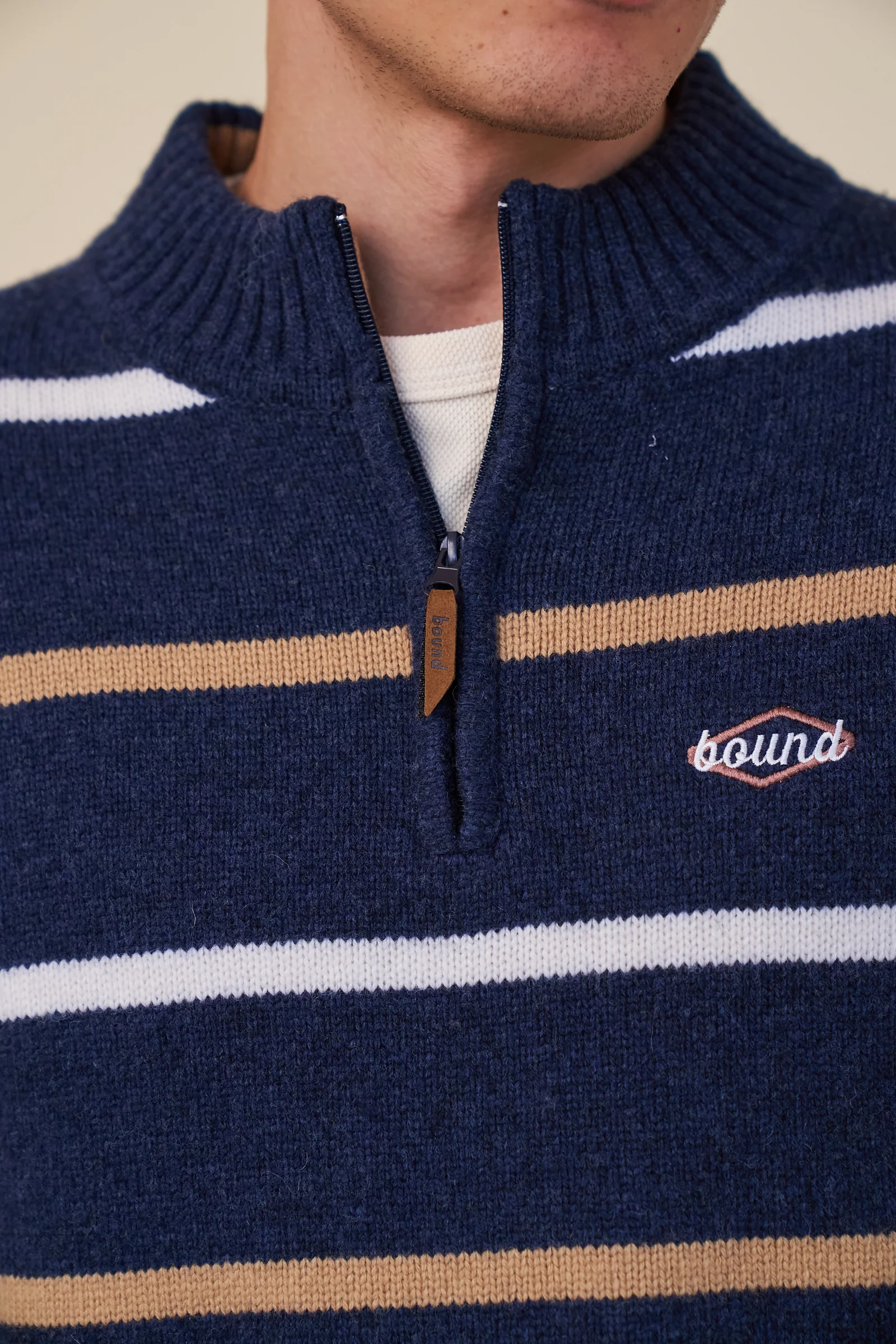 LAMBSWOOL STRIPE 1/4 ZIP - INGIDO - Image 4