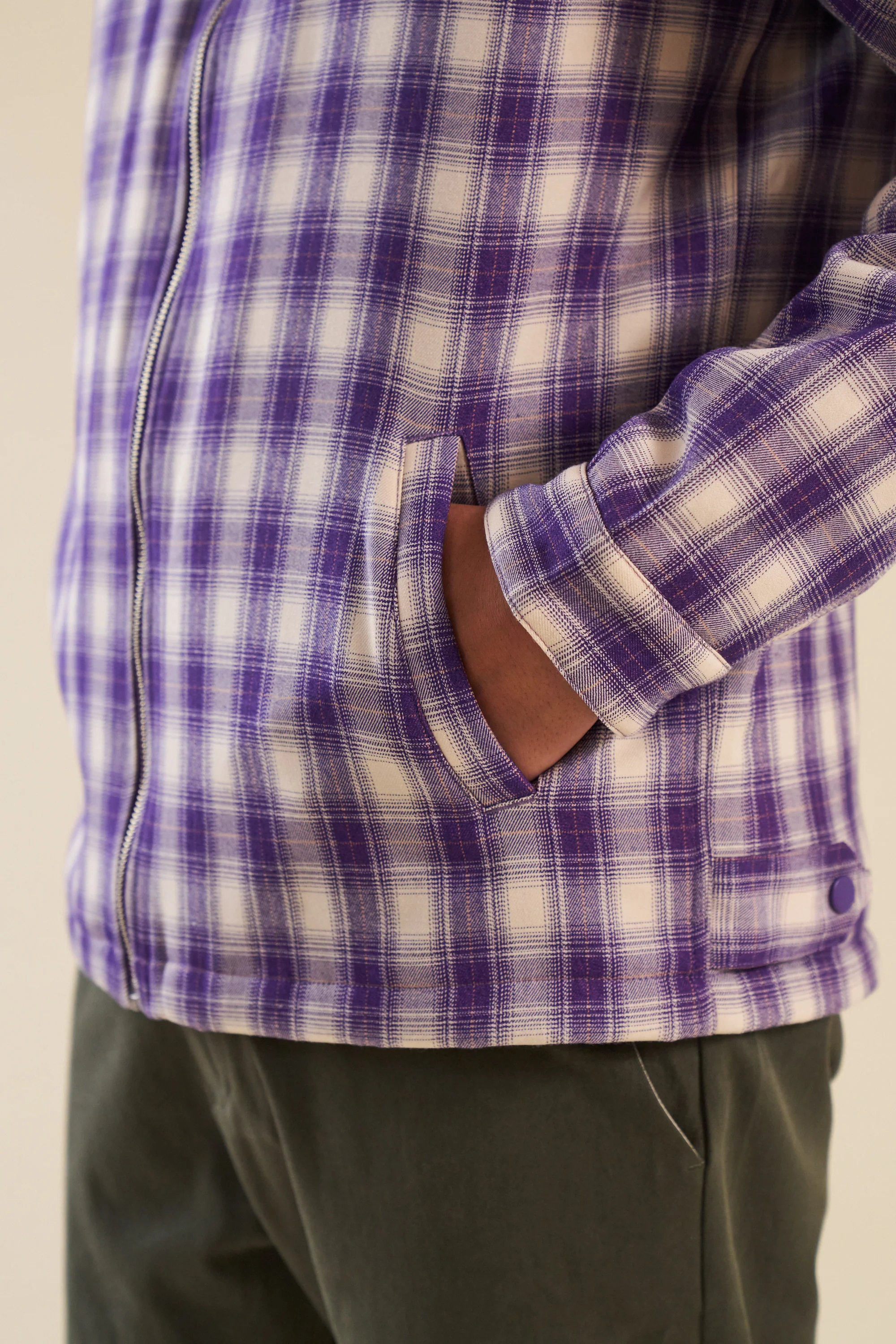 LAVENDER CHECK COACH JACKET - Image 5