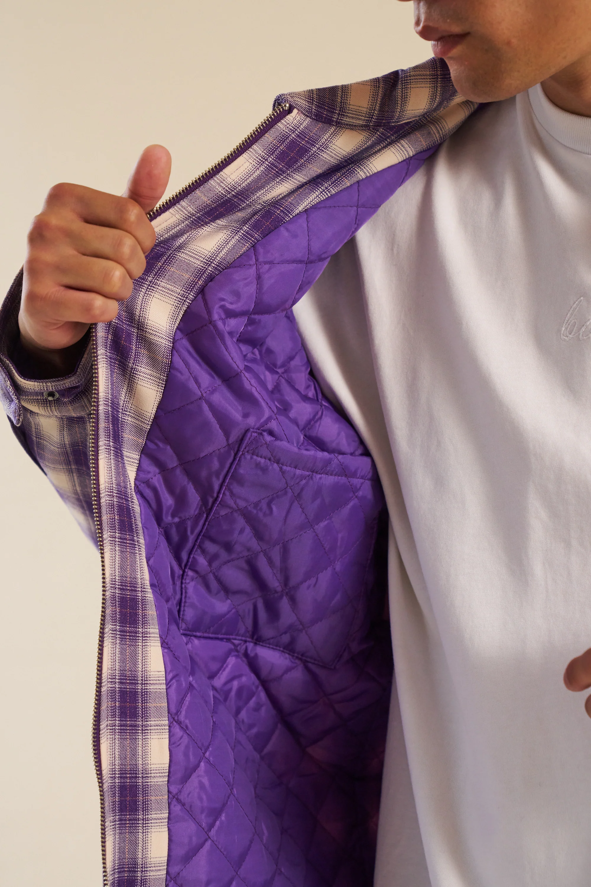LAVENDER CHECK COACH JACKET - Image 7