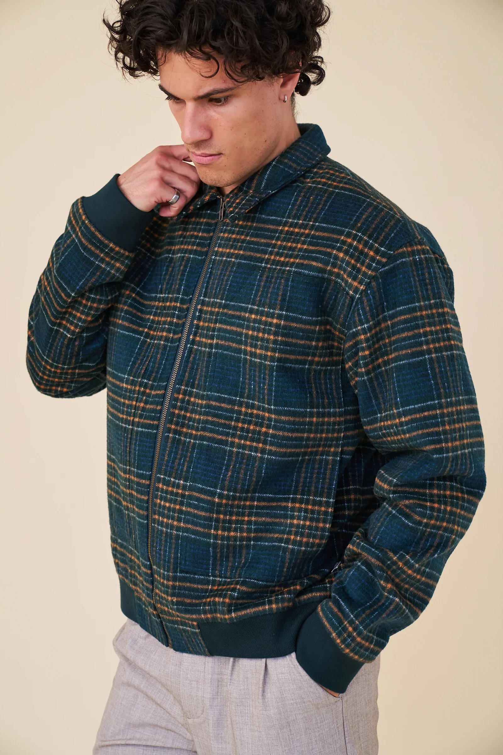 LENOX CHECK WOOL BOMBER - Image 6