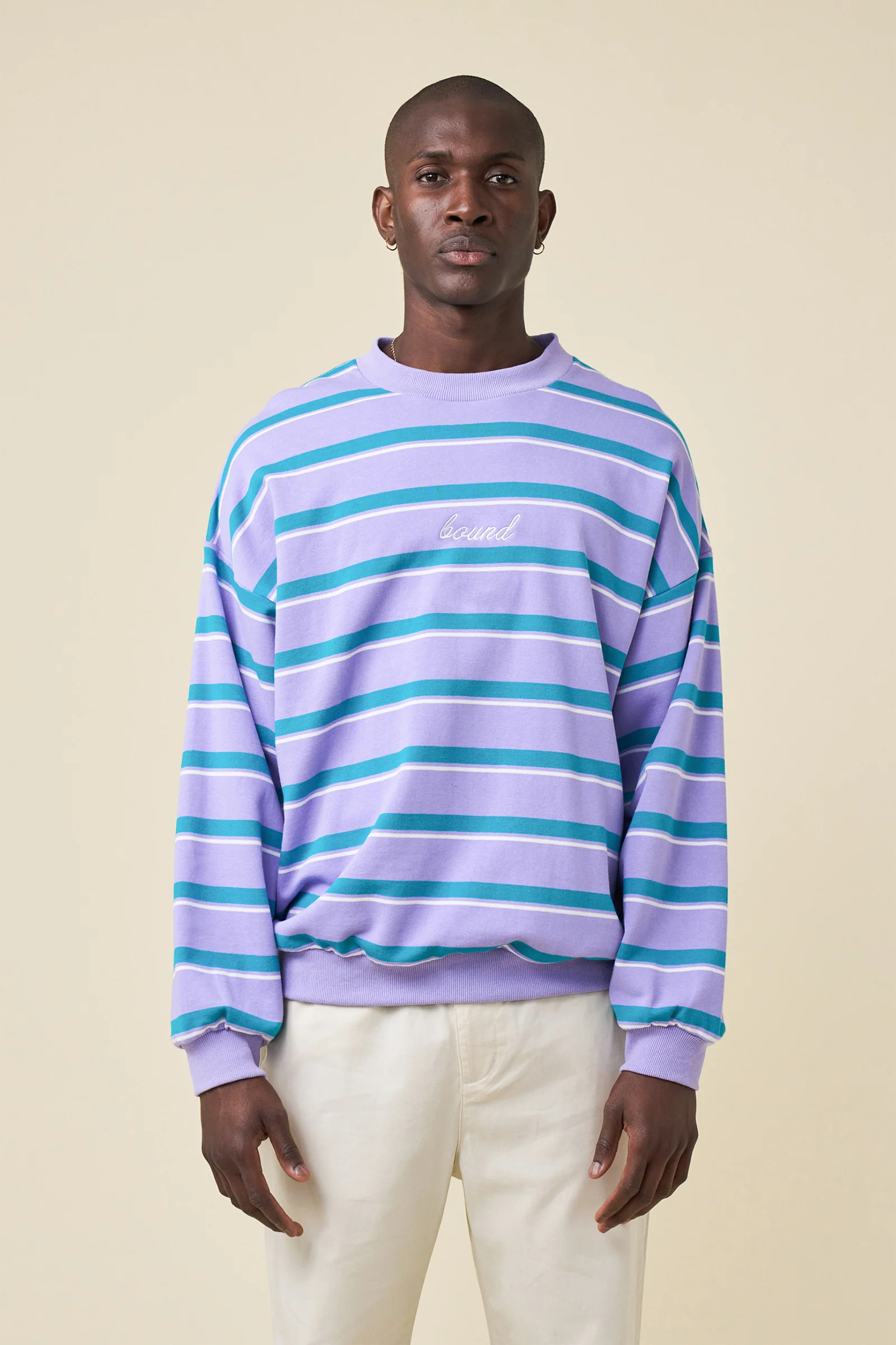 LILAC RETRO STRIPE SWEATER