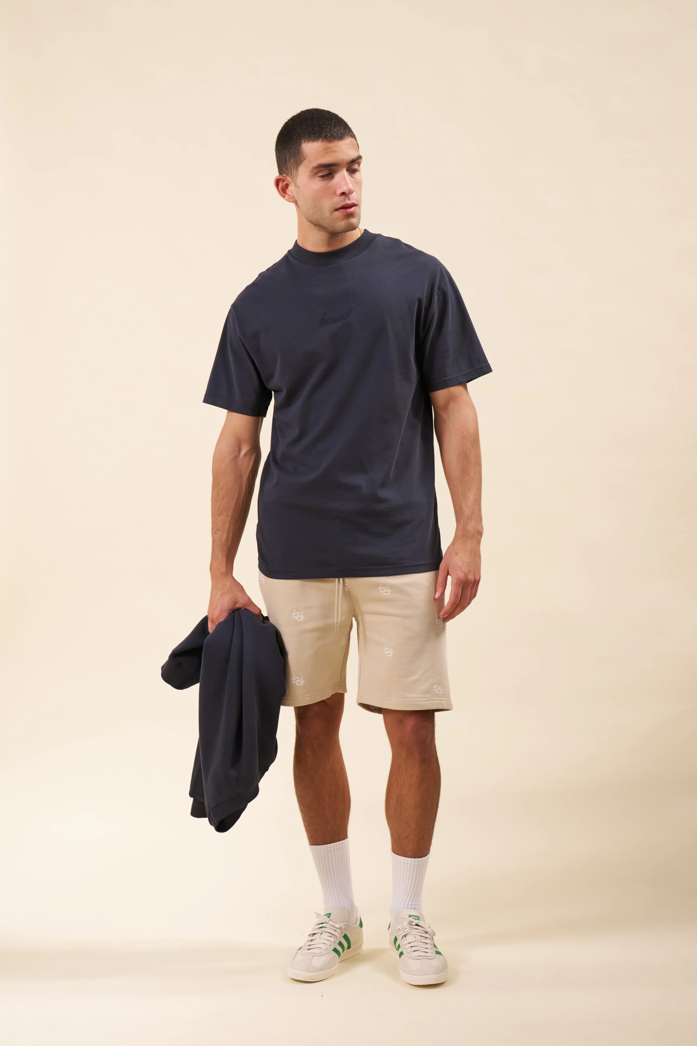 LINK EMBROIDERY SWEAT SHORTS - SAND - Image 2