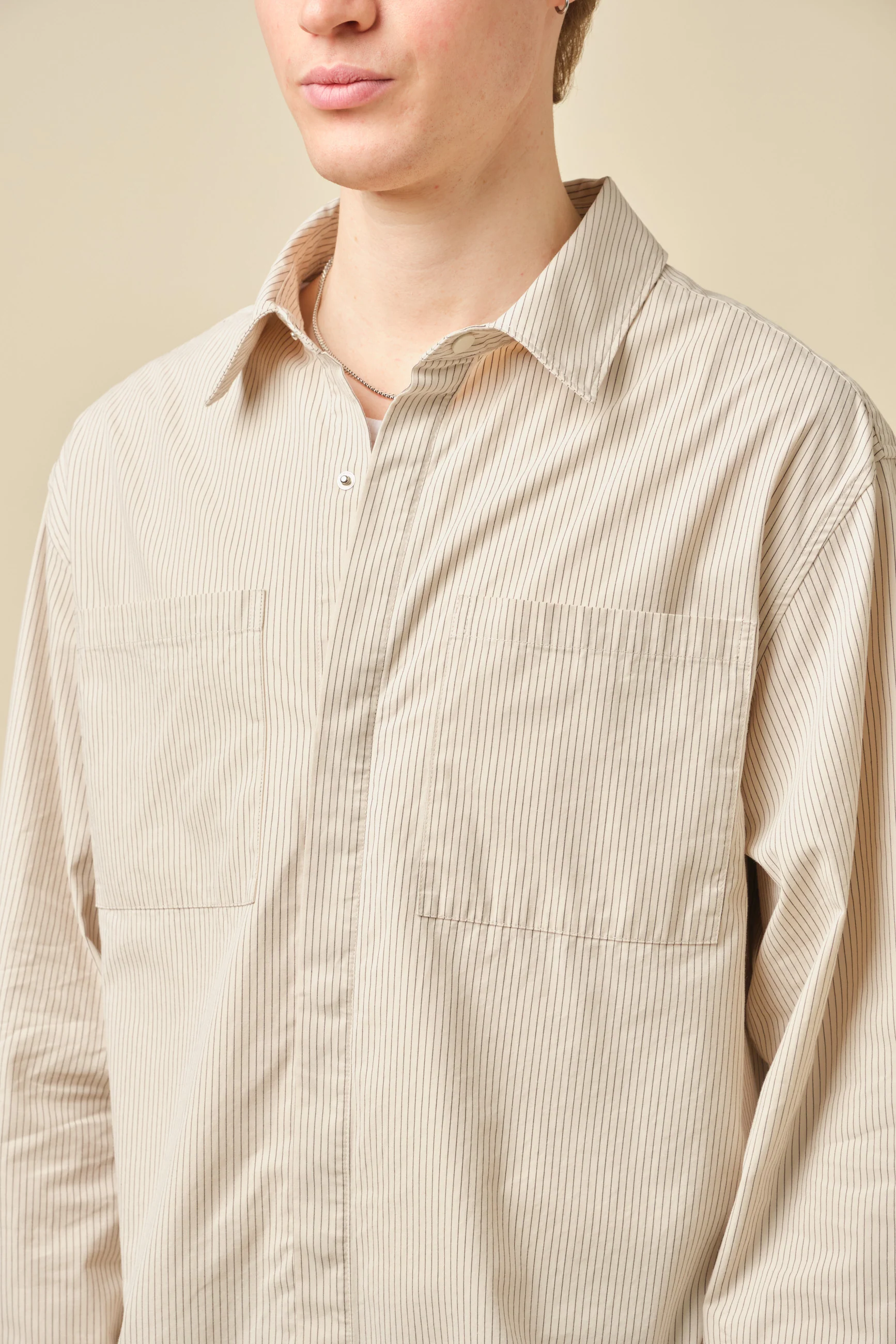 LORDELO STRIPE LONGSLEEVE SHIRT - ECRU - Image 3