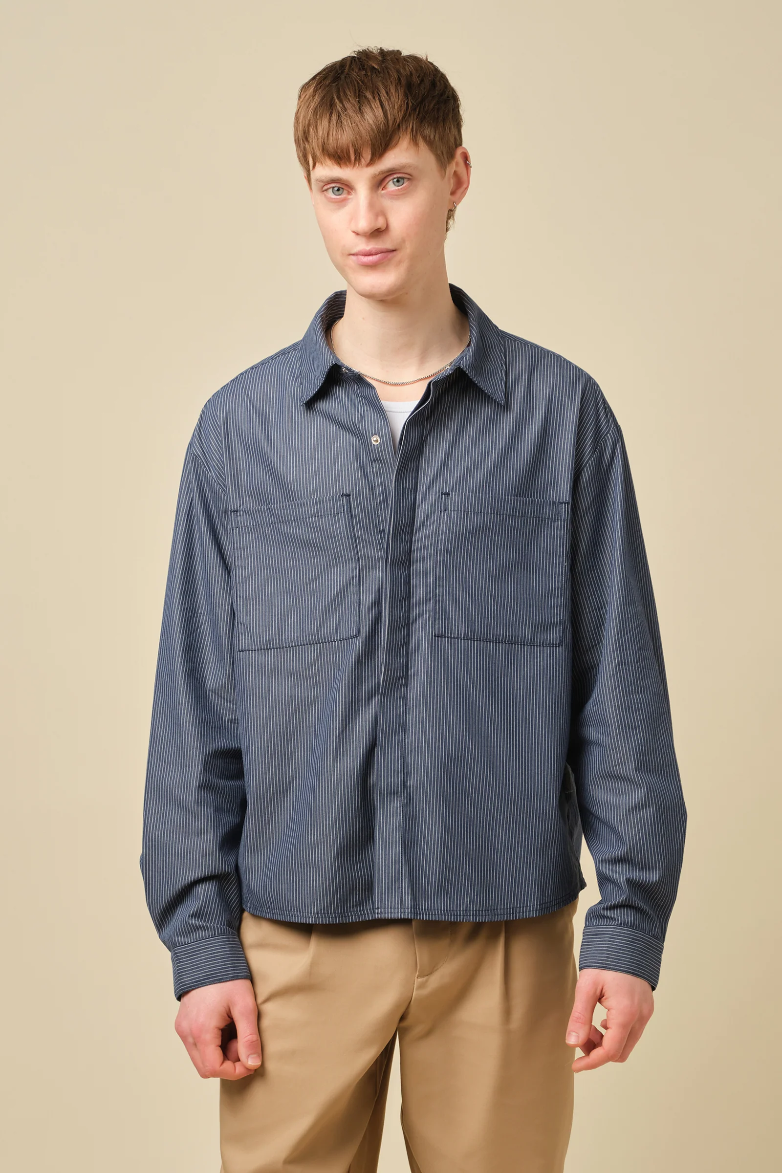 LORDELO STRIPE LONGSLEEVE SHIRT - NAVY