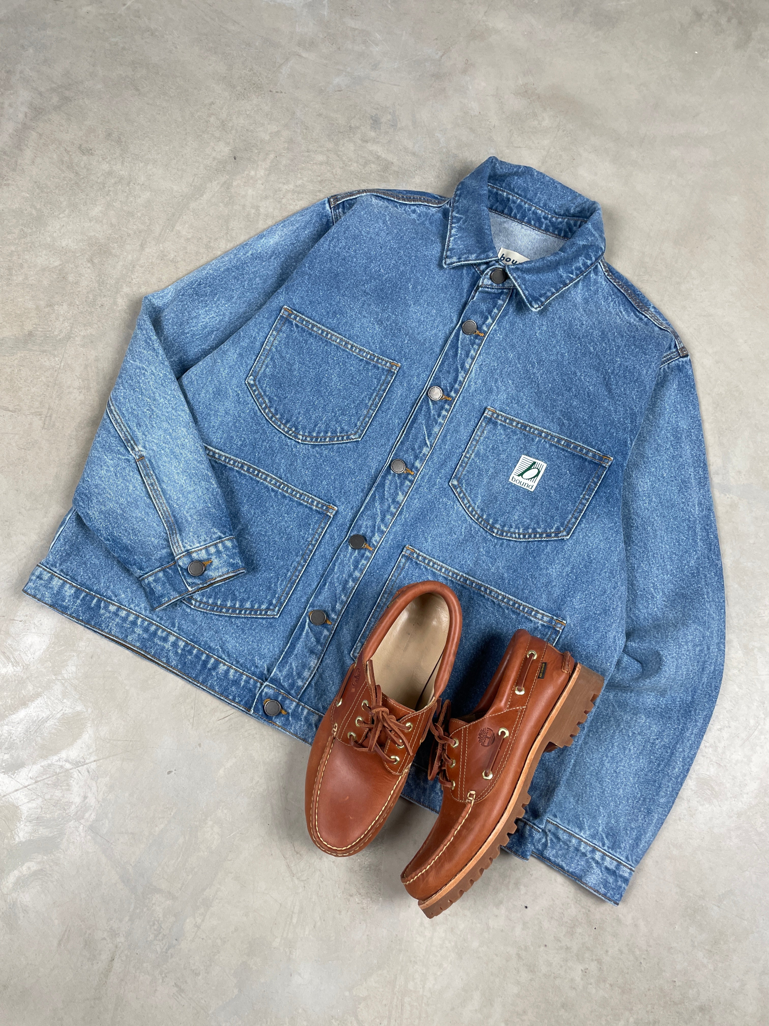 MANHATTAN DENIM WORK JACKET - MID BLUE - Image 4