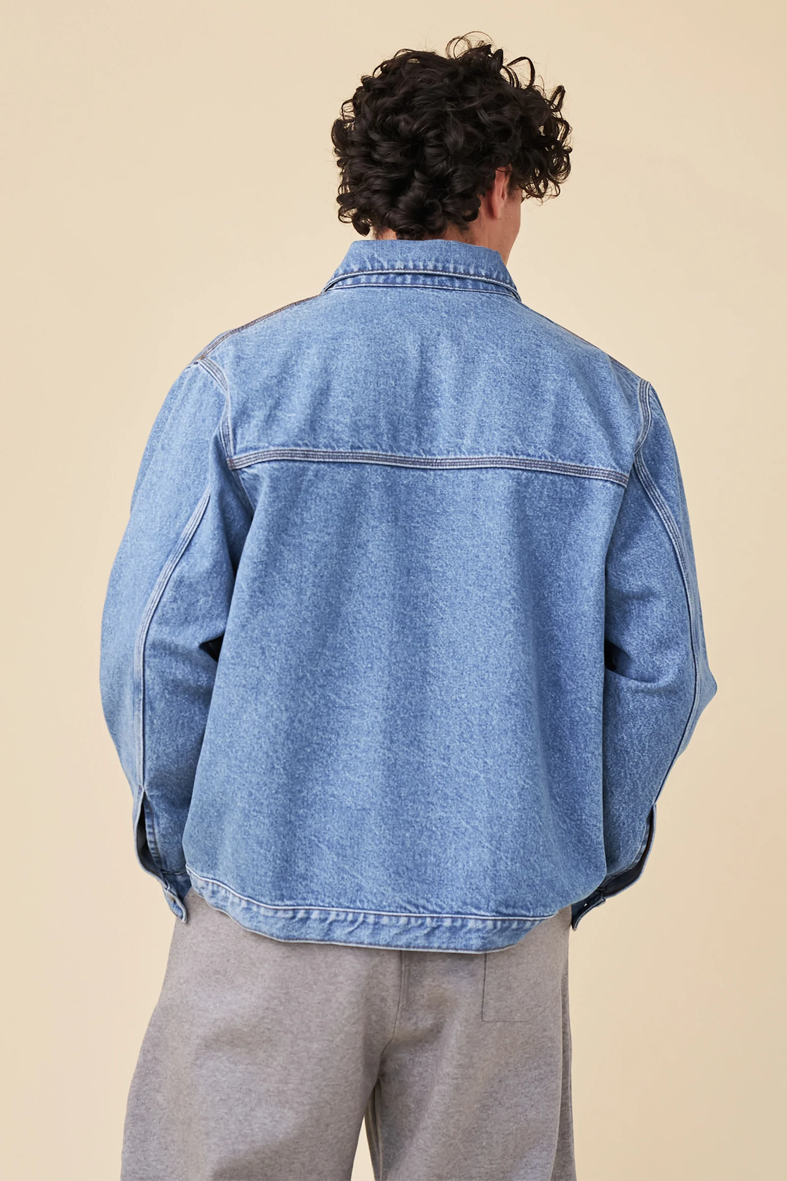 MANHATTAN DENIM WORK JACKET - MID BLUE - Image 7