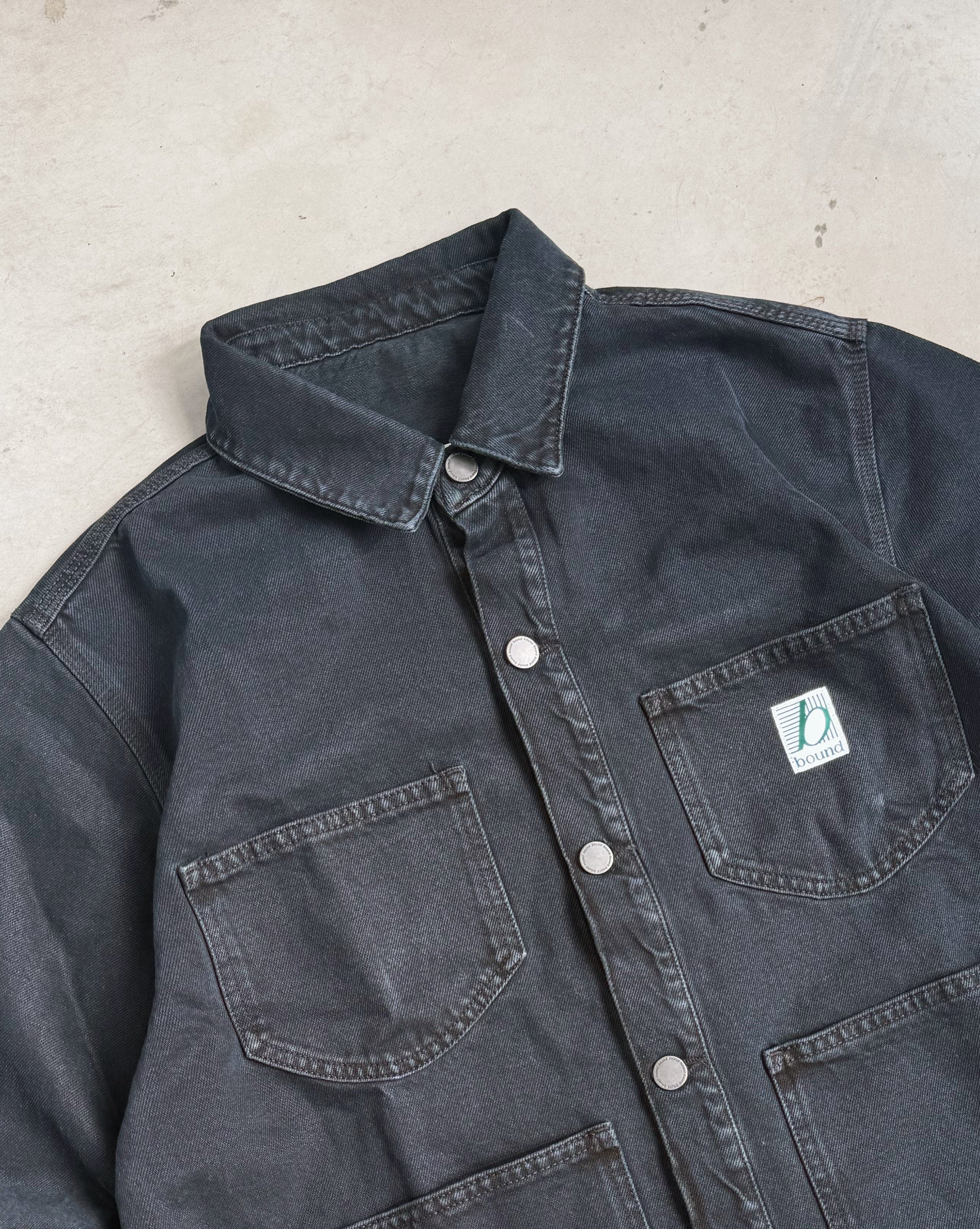 MANHATTAN DENIM WORK JACKET - WASHED BLACK - Image 10