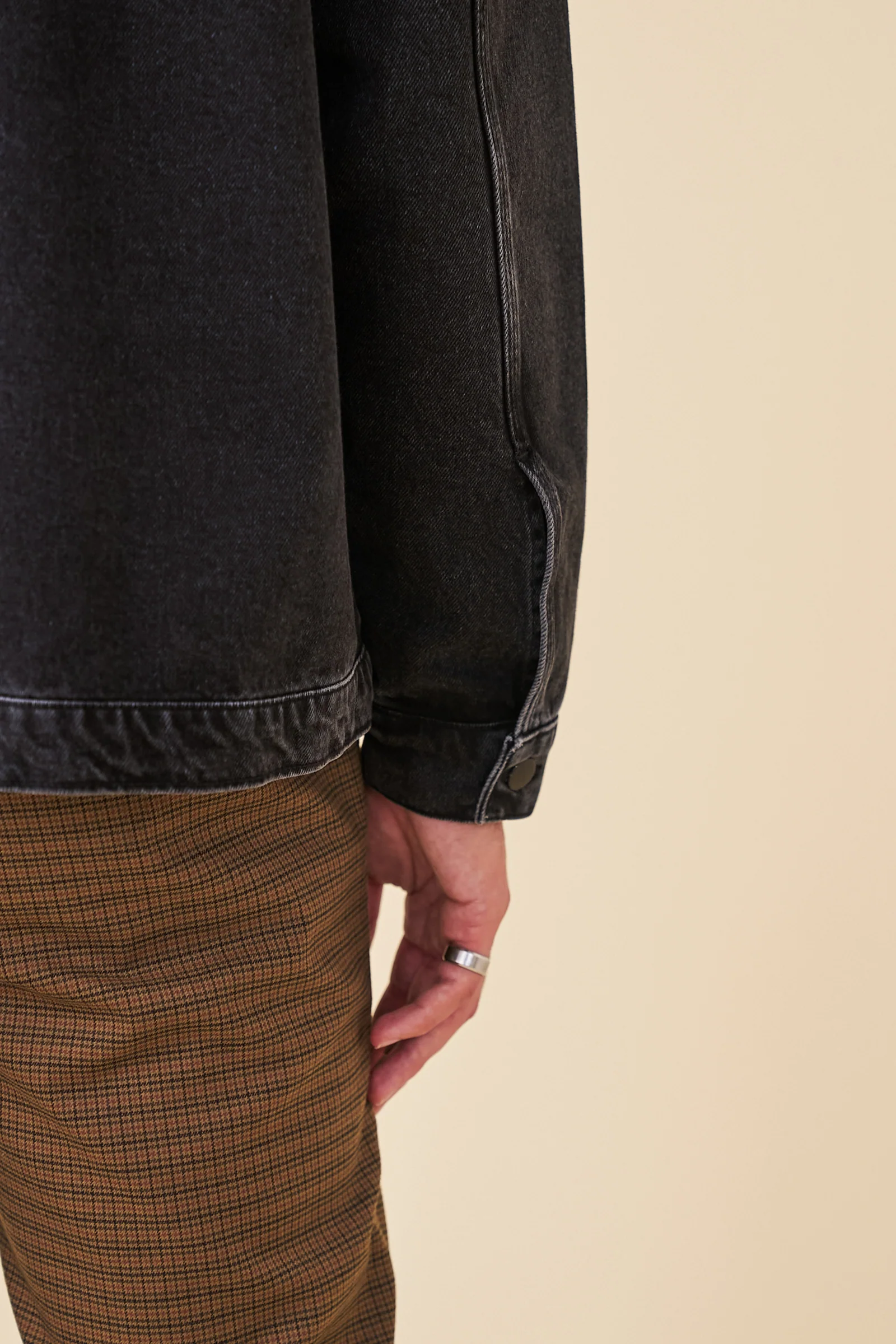 MANHATTAN DENIM WORK JACKET - WASHED BLACK - Image 7
