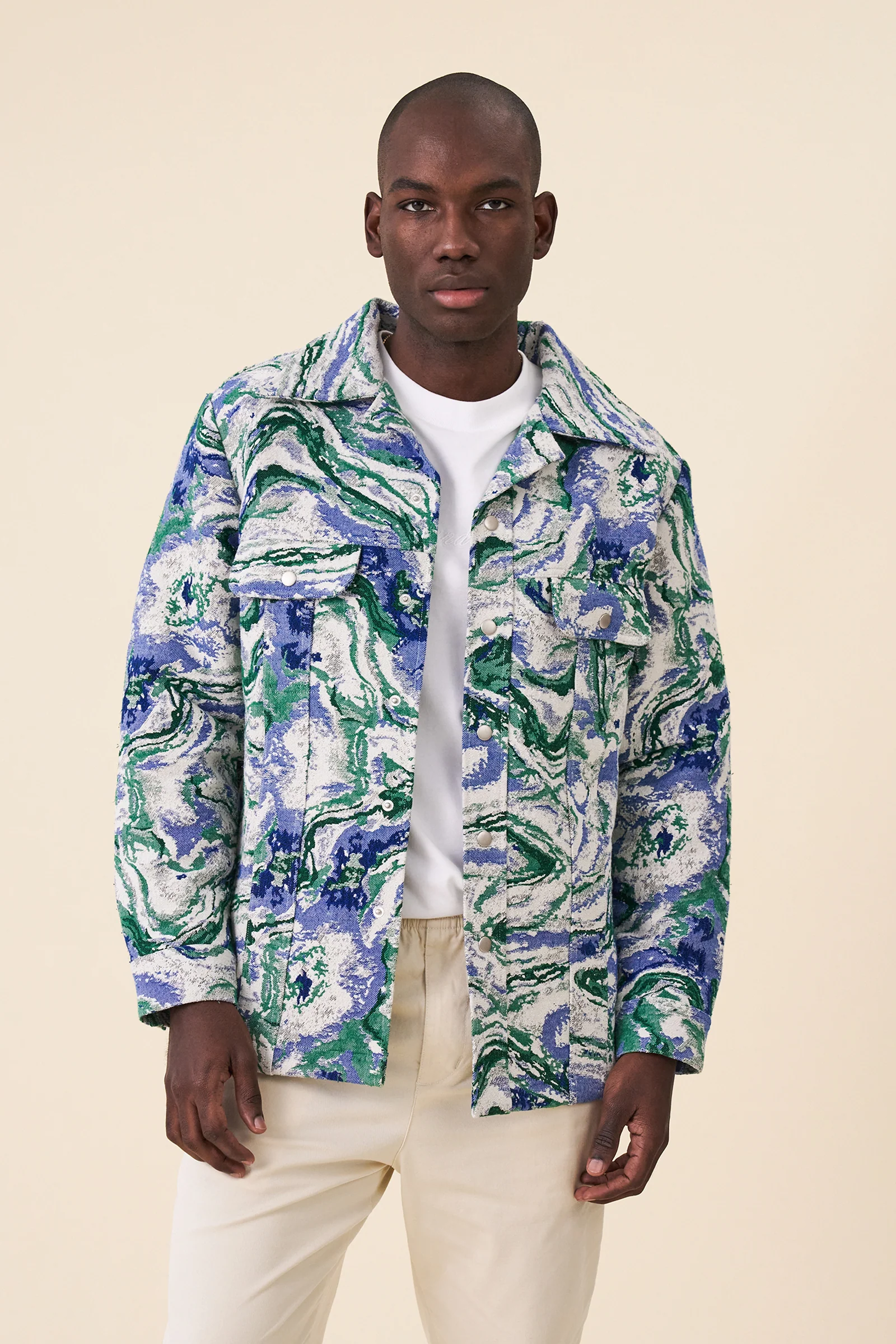 MARBLE PATTERNED RECYCLED JACKET - Image 5