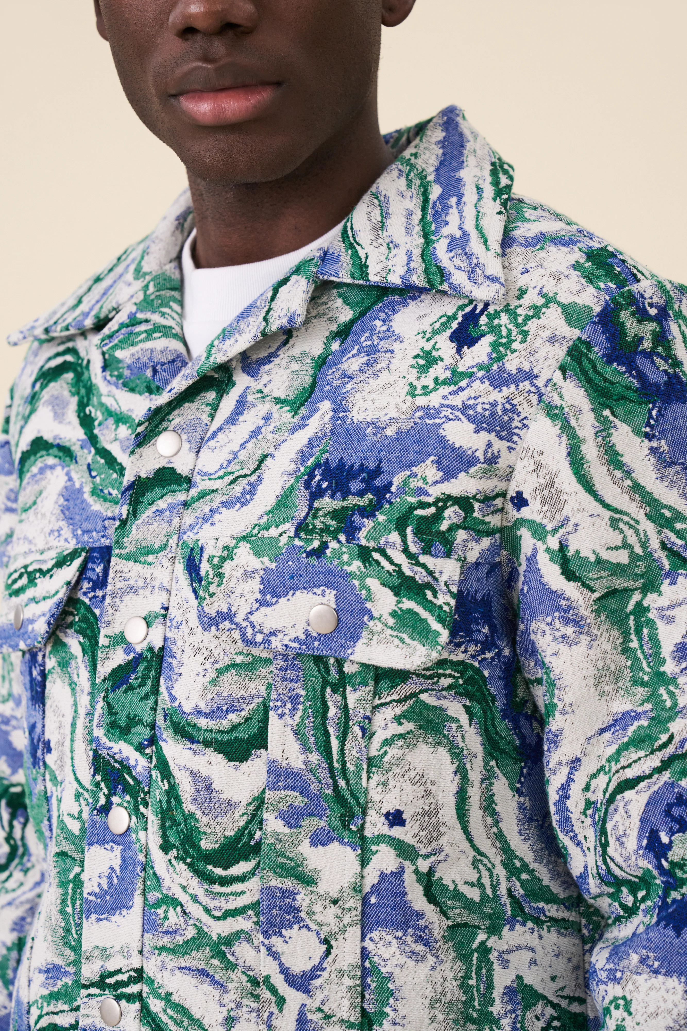 MARBLE PATTERNED RECYCLED JACKET - Image 6
