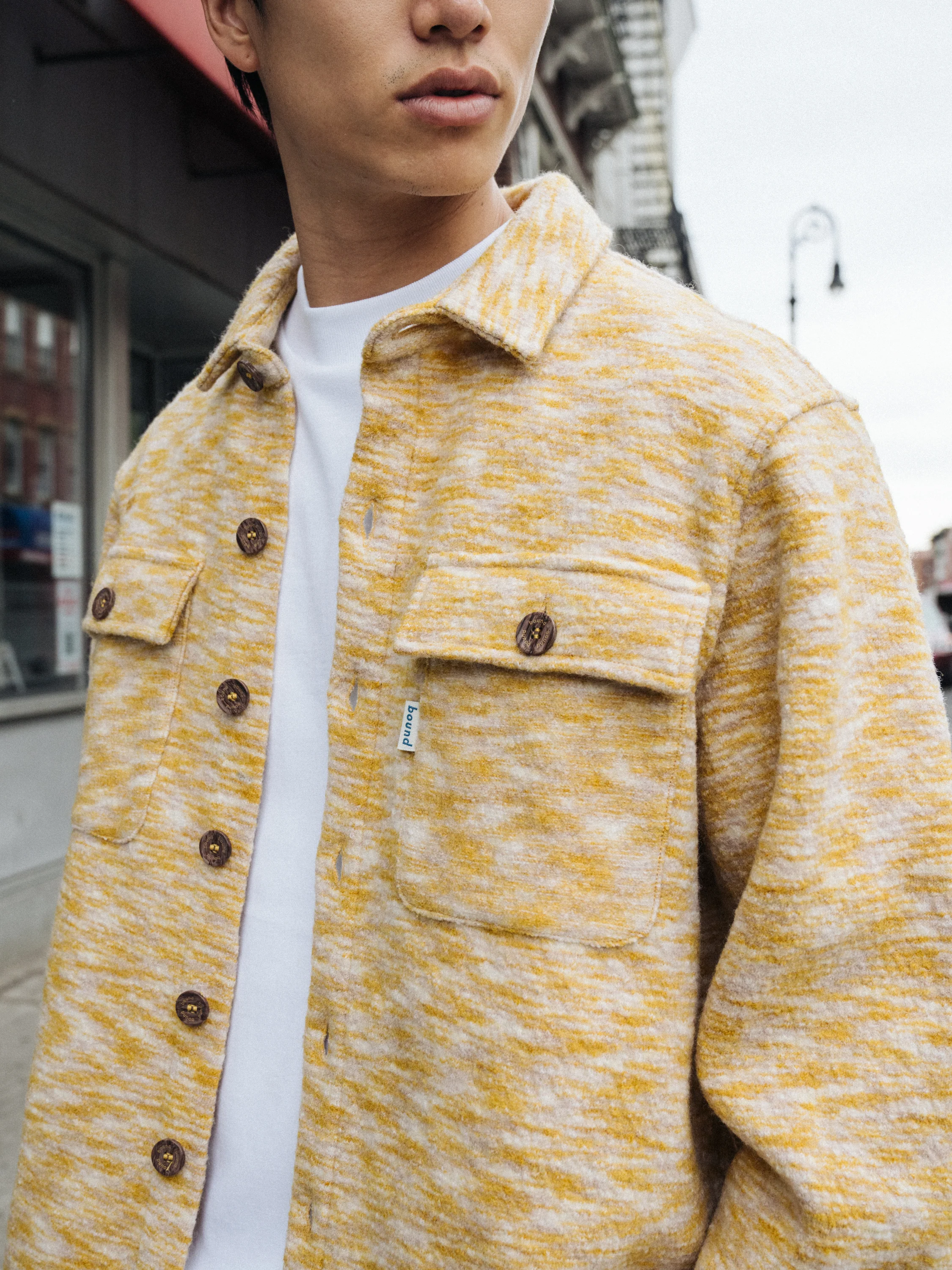 MARBLE WOOL OVERSHIRT - MUSTARD - Image 3