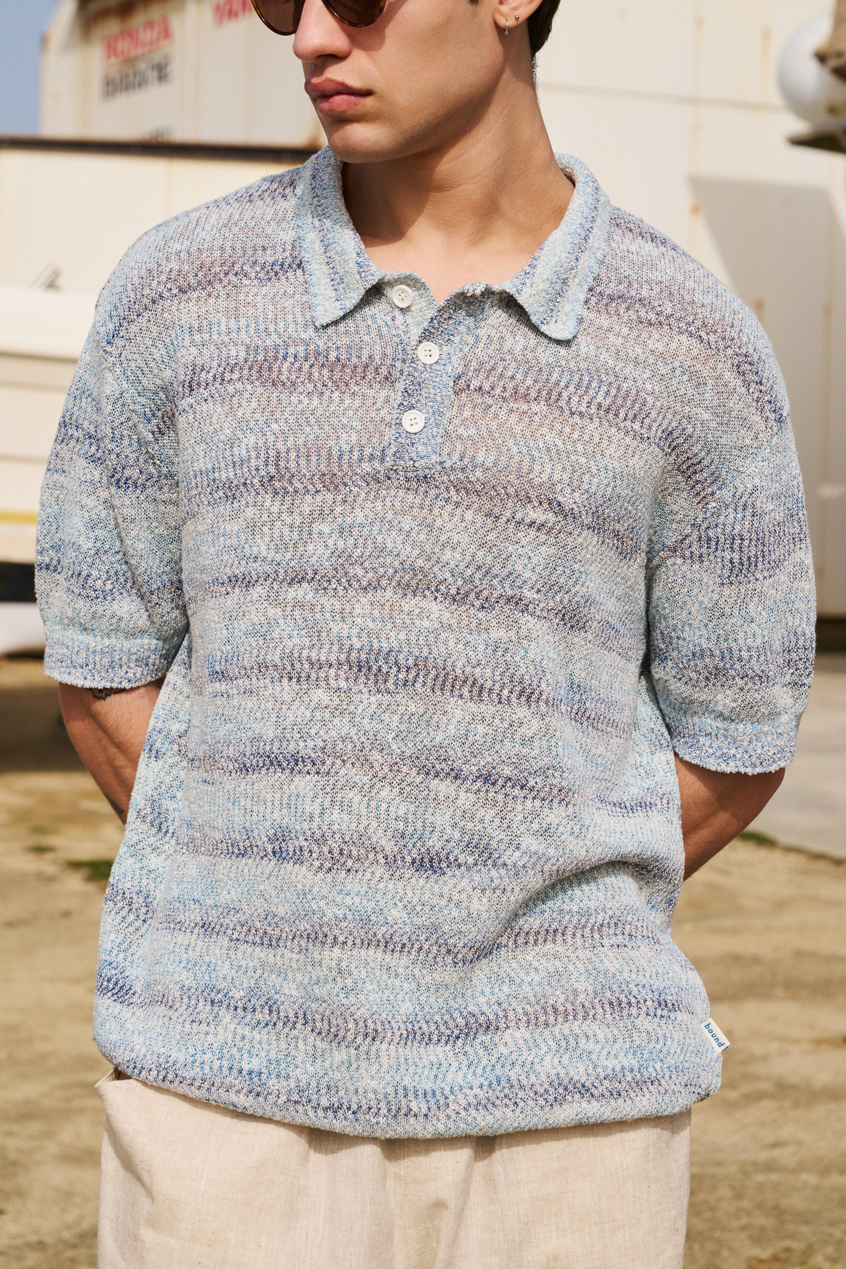 MARINE TEXTURED KNIT POLO - Image 6