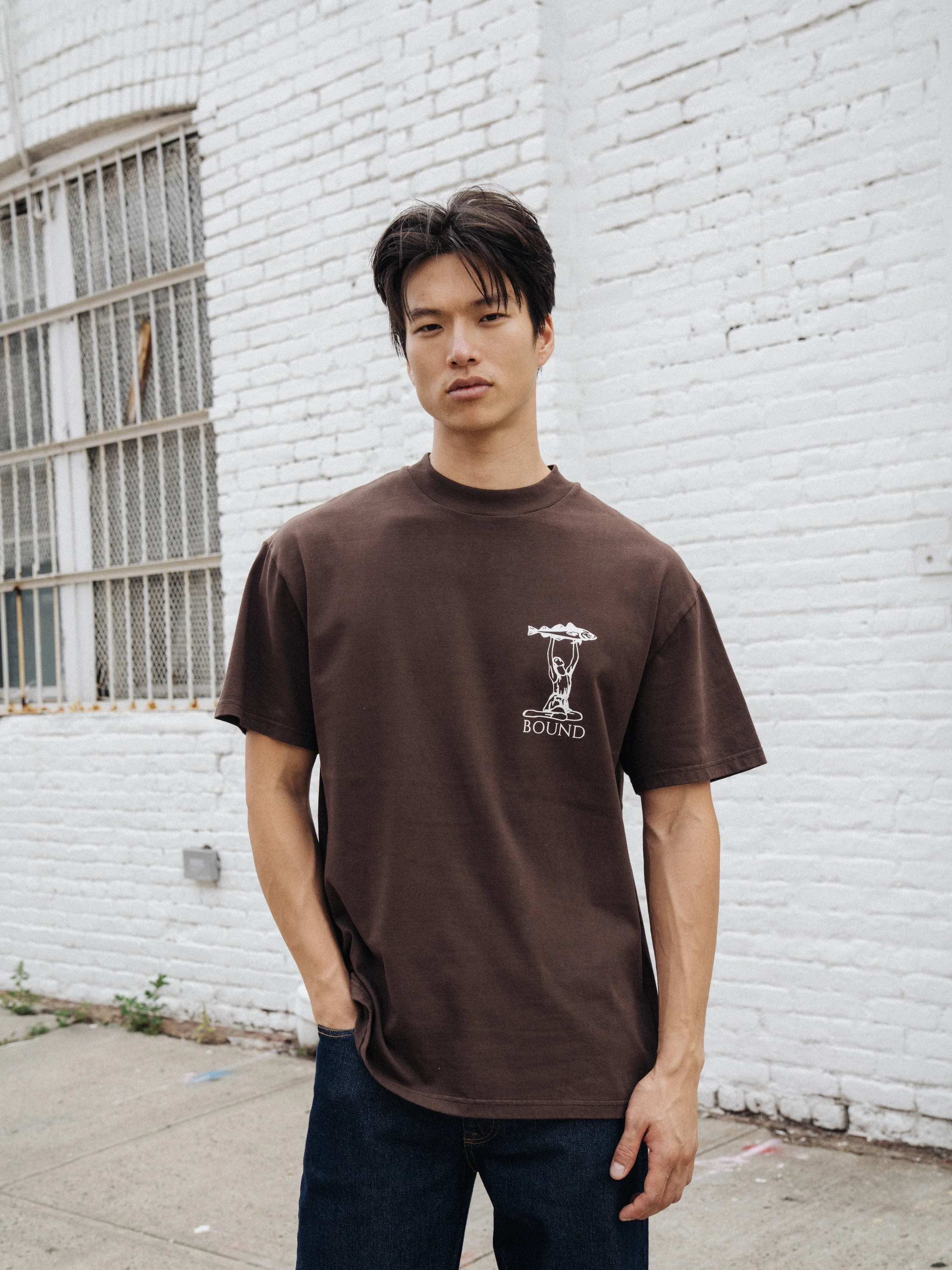MARISSA ANGLING TEE - BROWN - Image 8