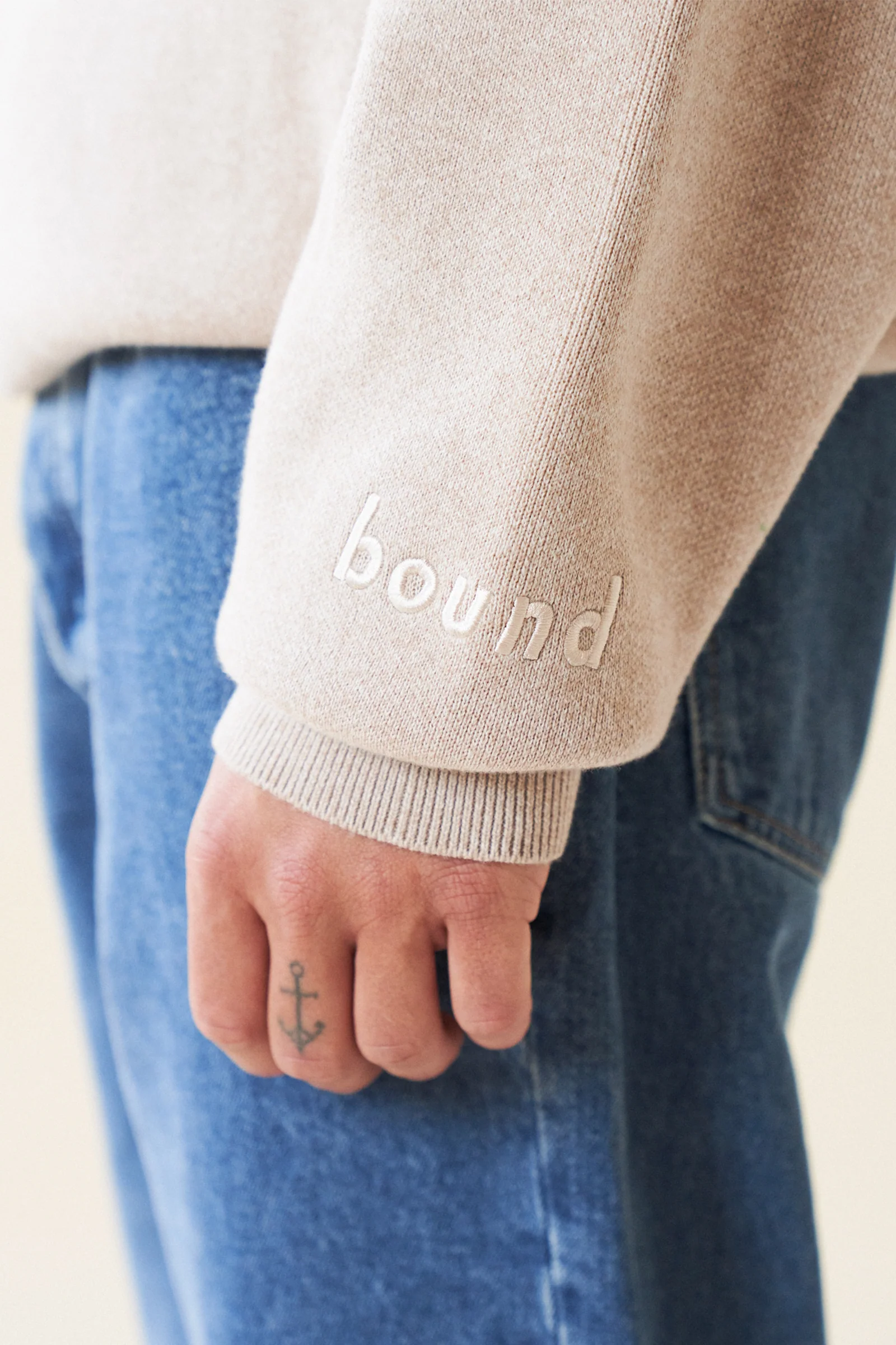 MARLOWE MARL KNIT SWEATER - OAT - Image 4