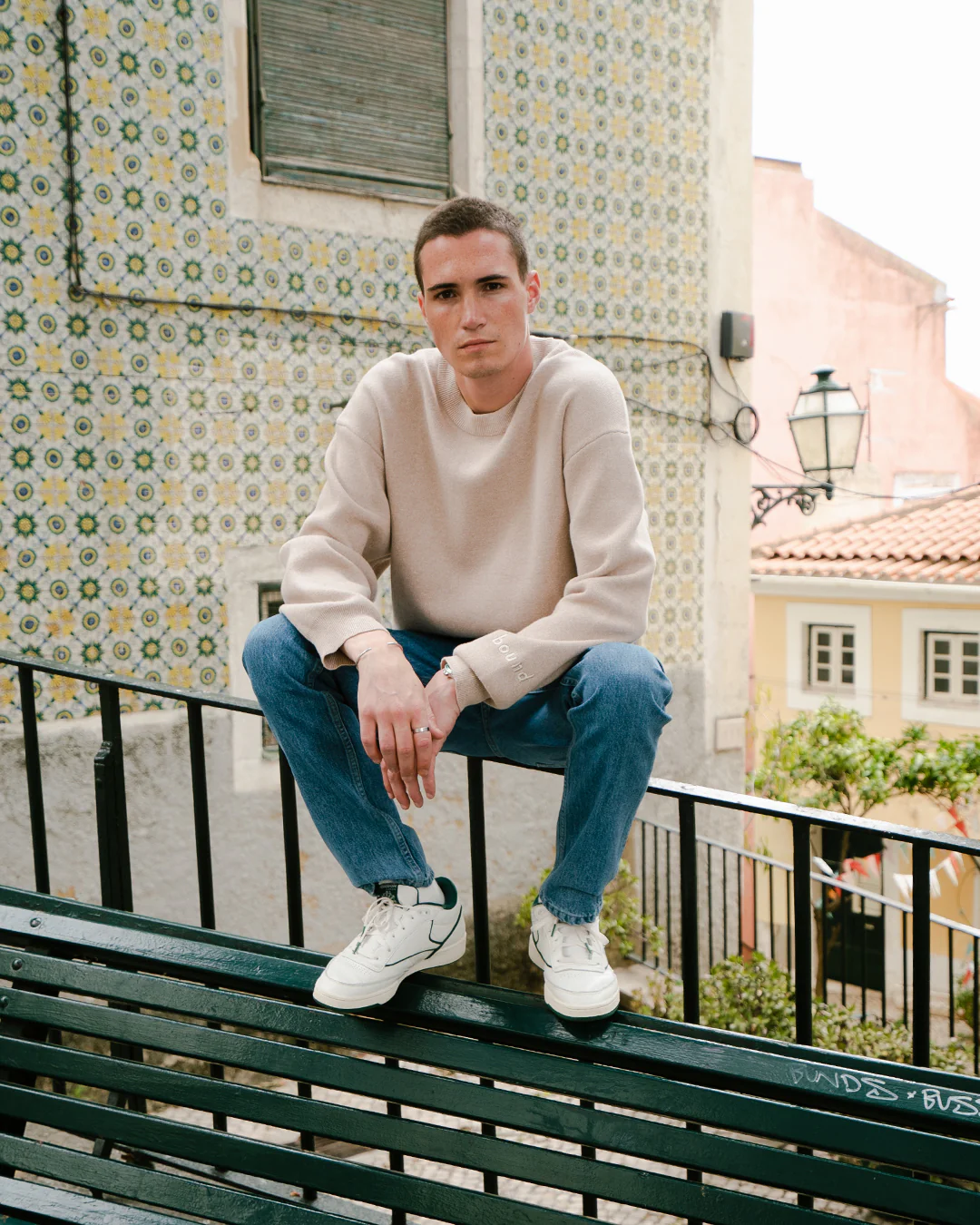 MARLOWE MARL KNIT SWEATER - OAT - Image 6