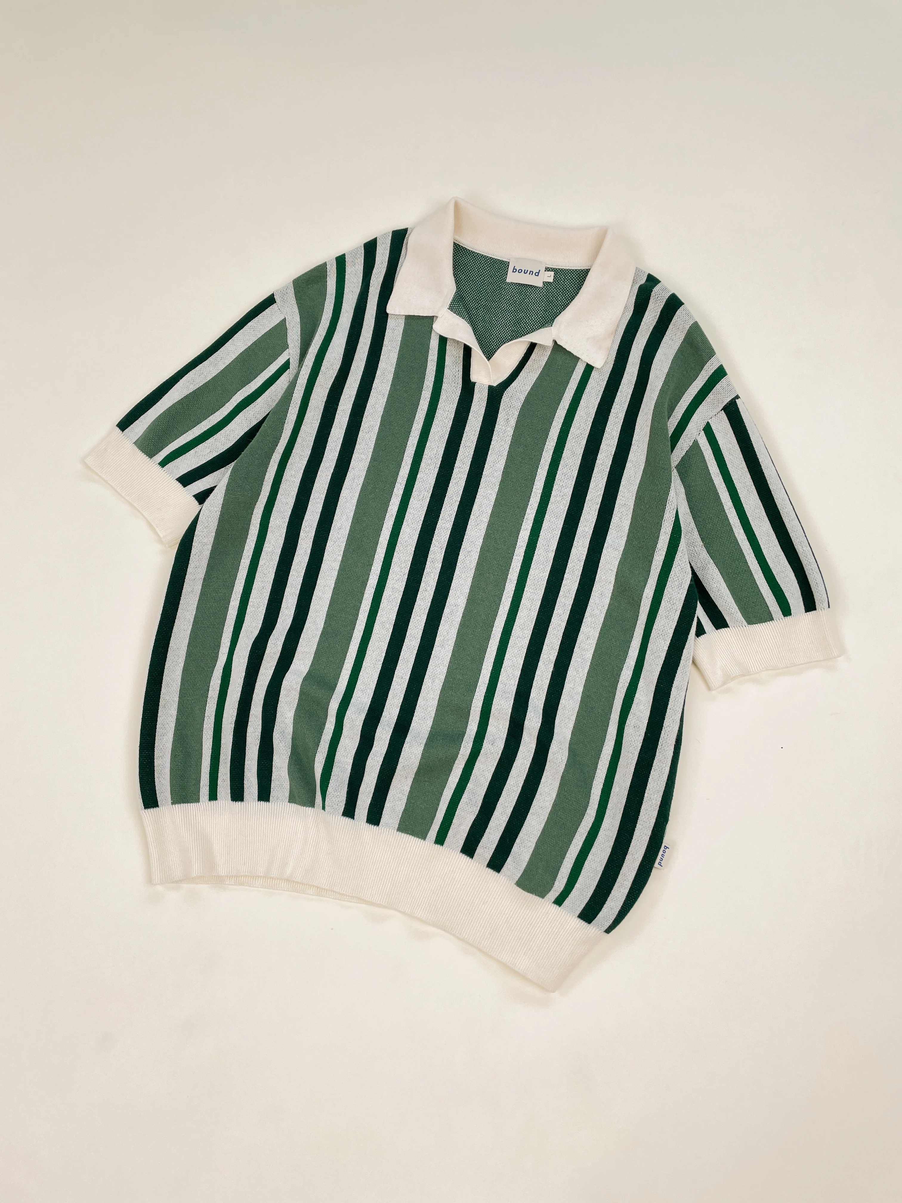 MARTINET GREEN STRIPE KNIT POLO - Image 8