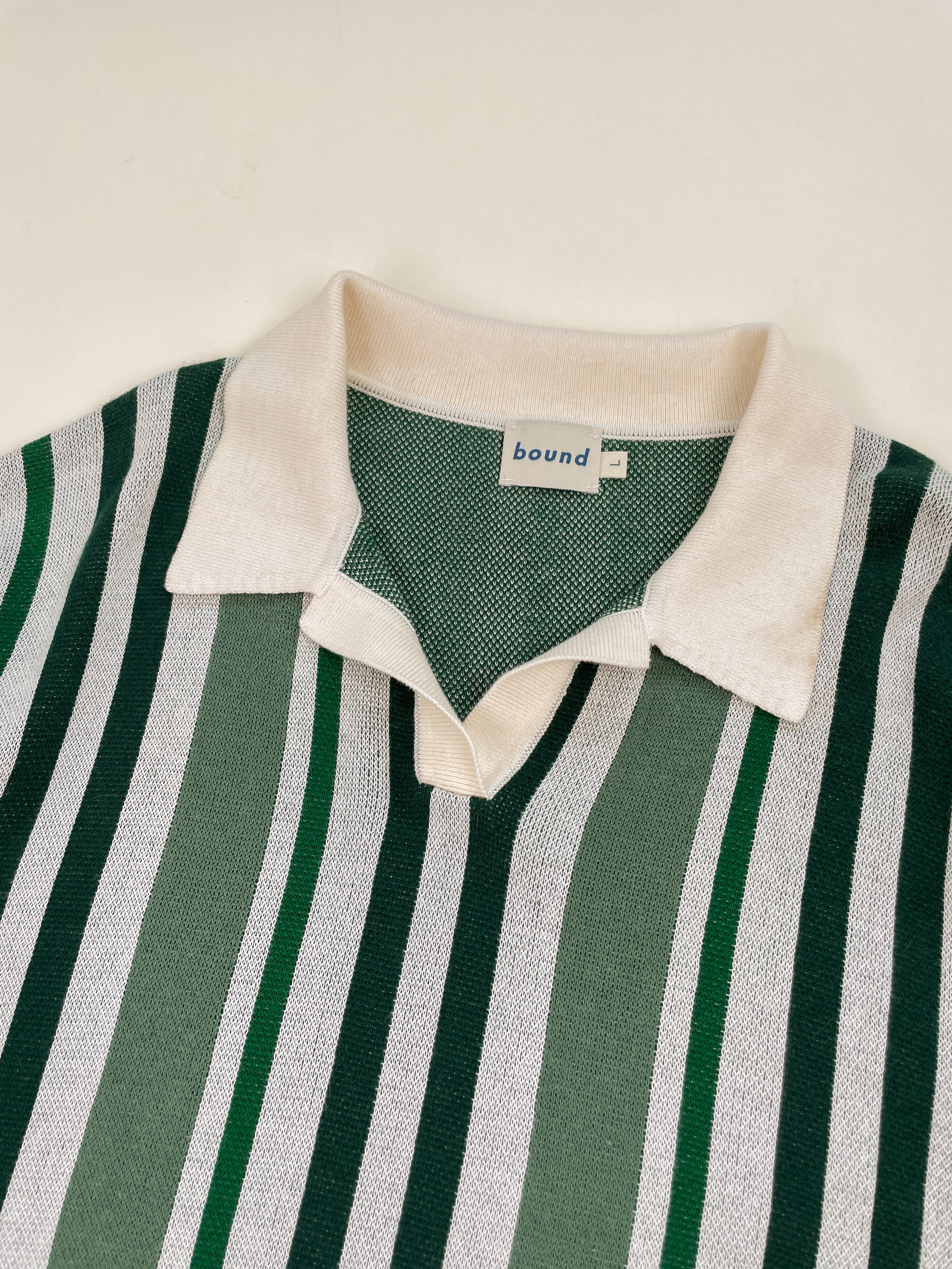 MARTINET GREEN STRIPE KNIT POLO - Image 9