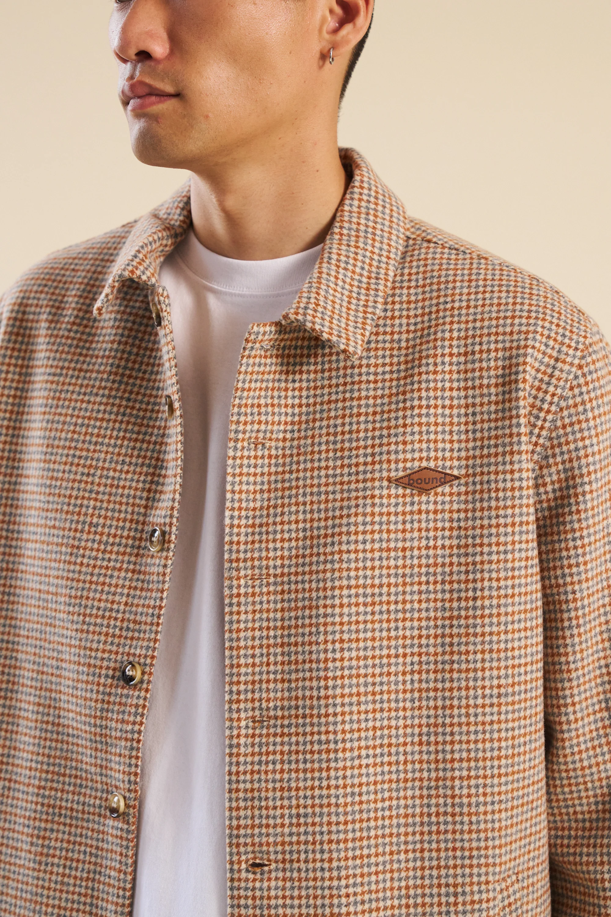 MAXIM DOGTOOTH WOOL COACH JACKET - Image 3