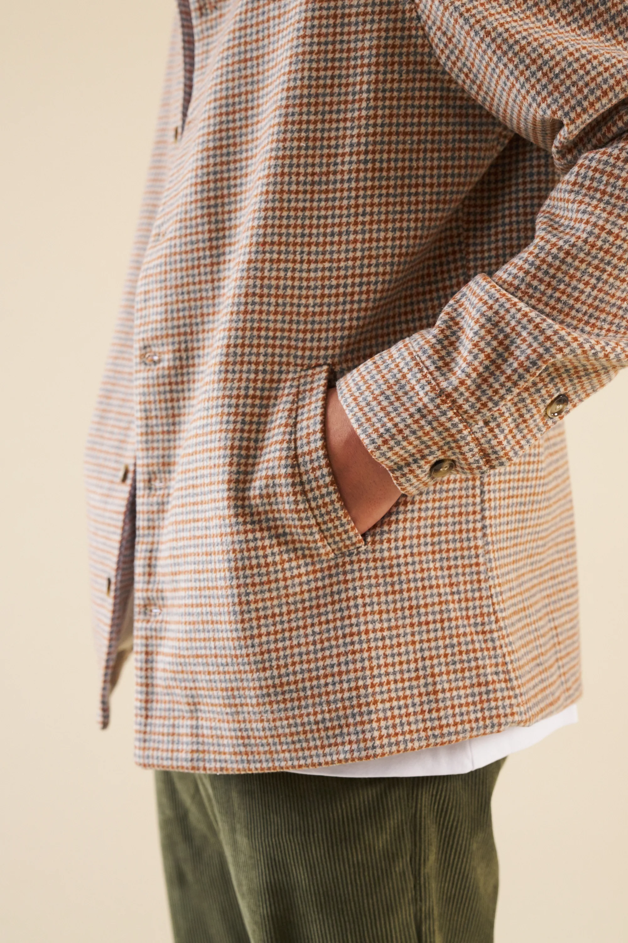MAXIM DOGTOOTH WOOL COACH JACKET - Image 5