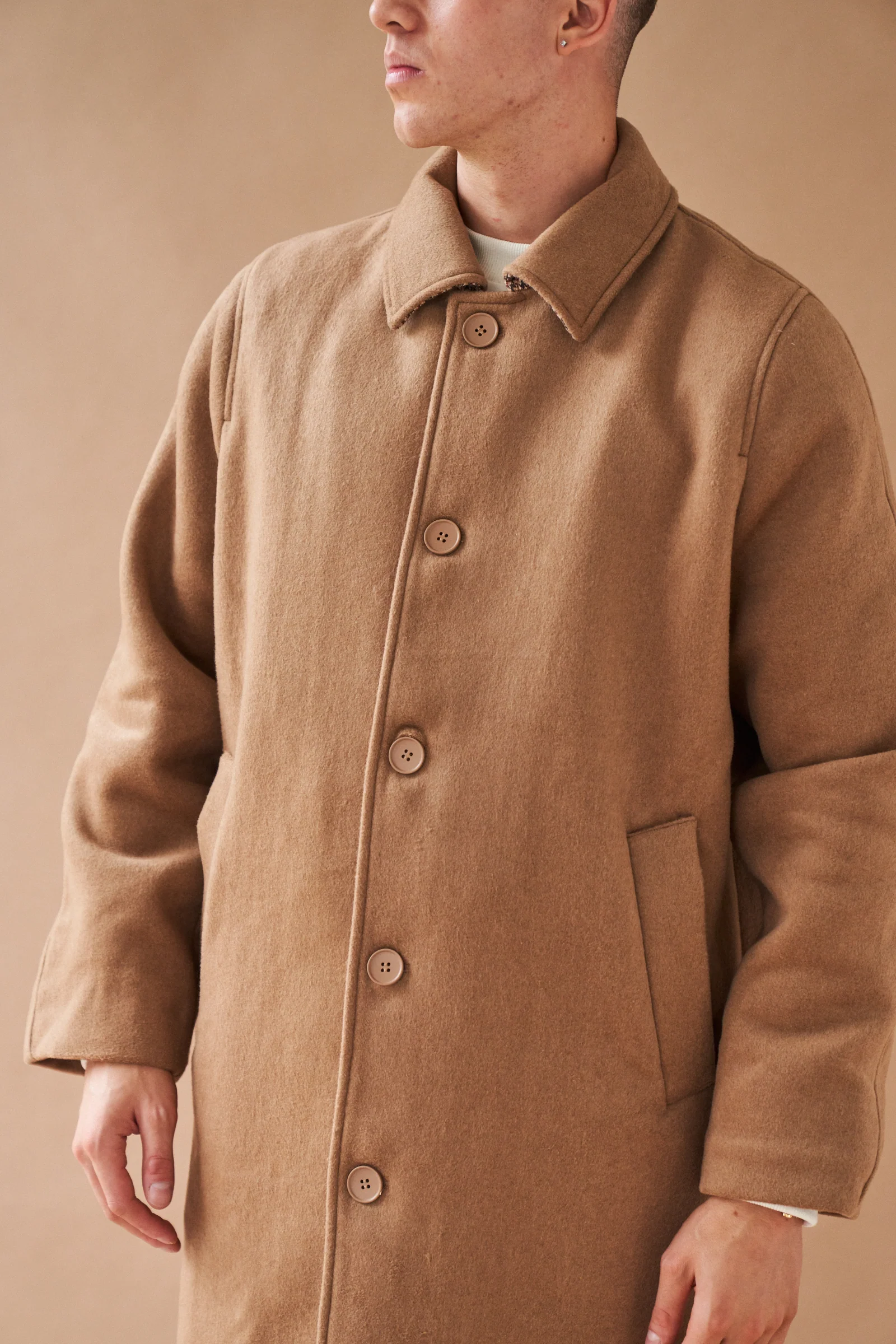MAXWELL OVERSIZED WOOL TRENCH COAT - CAMEL - Image 6