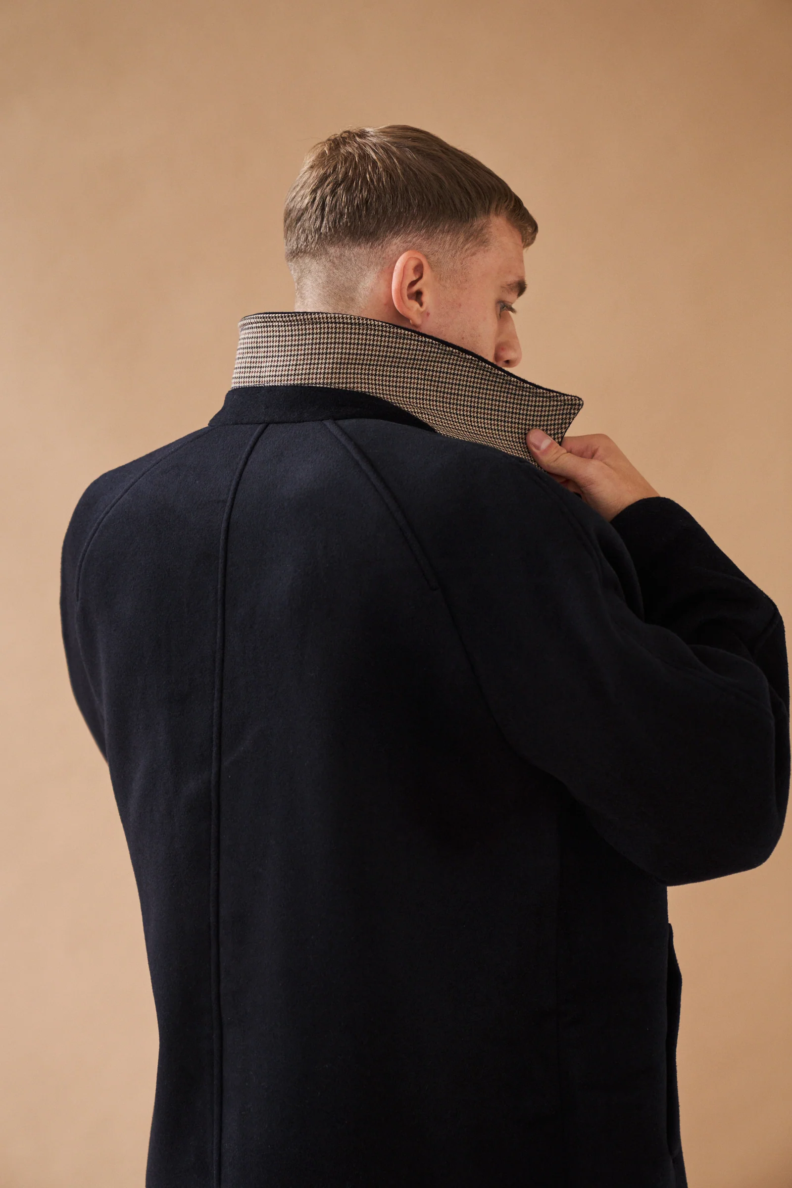 MAXWELL OVERSIZED WOOL TRENCH COAT - NAVY - Image 4