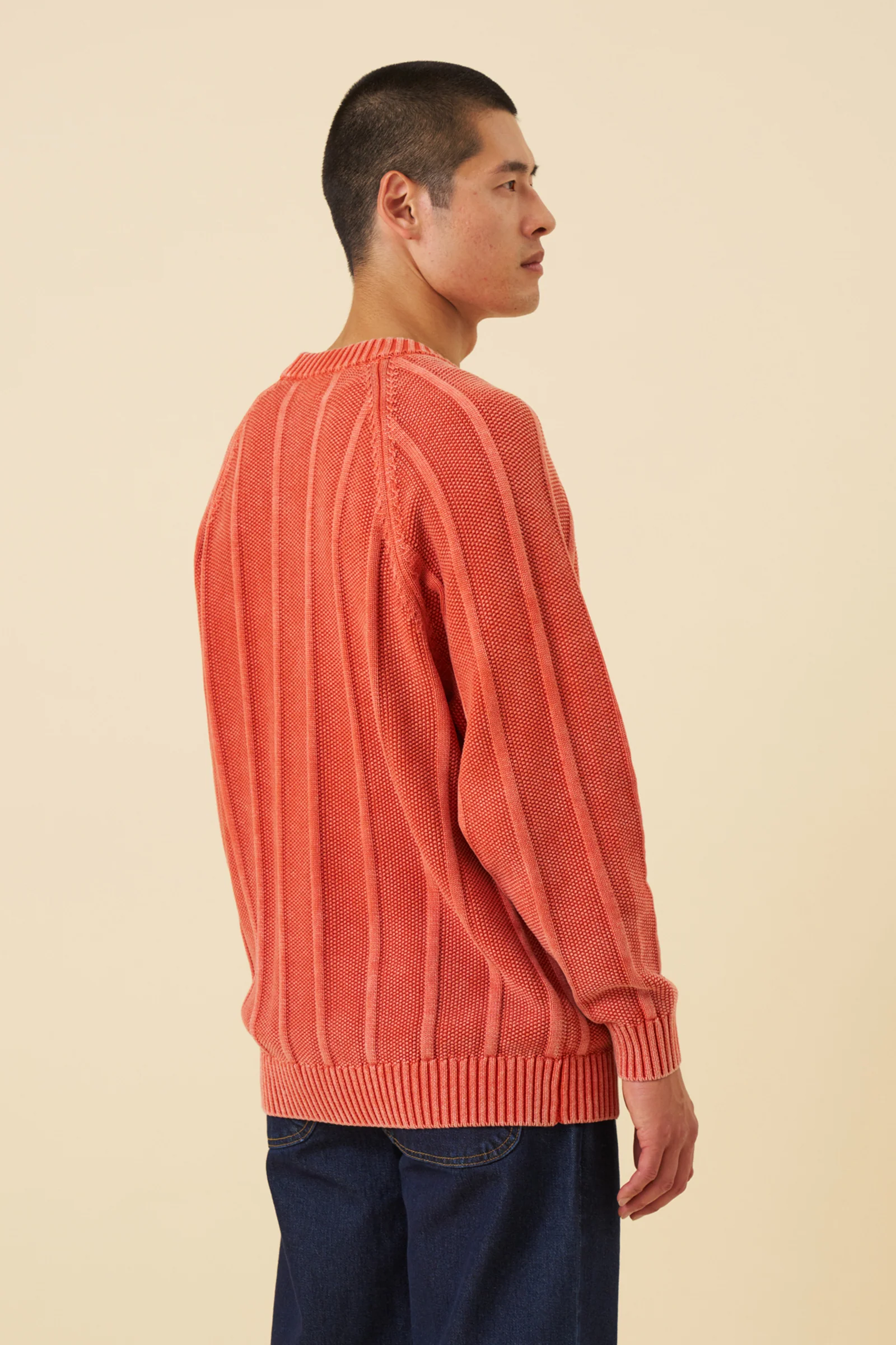 MELVIN WASHED SWEATER - BRIGHT ORANGE - Image 5