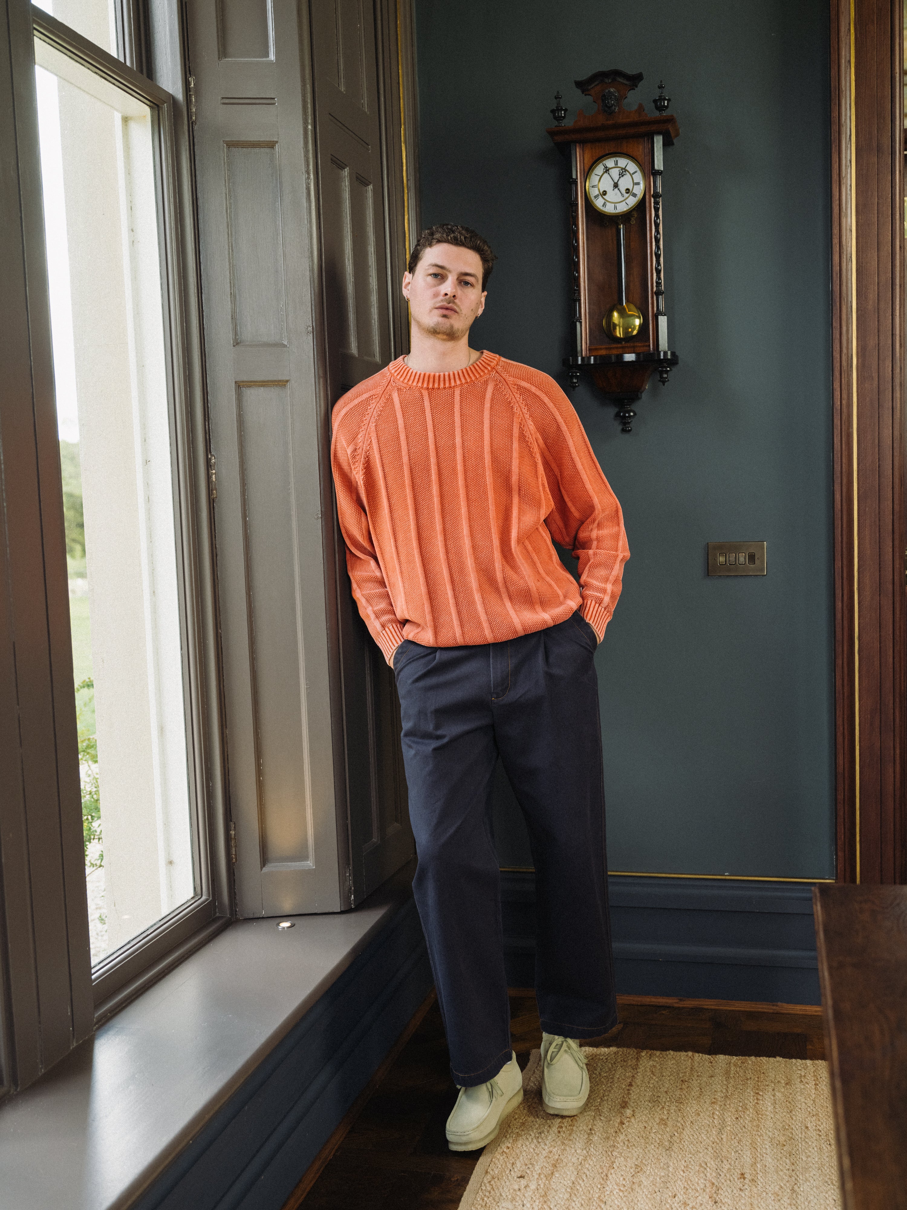 MELVIN WASHED SWEATER - BRIGHT ORANGE - Image 6
