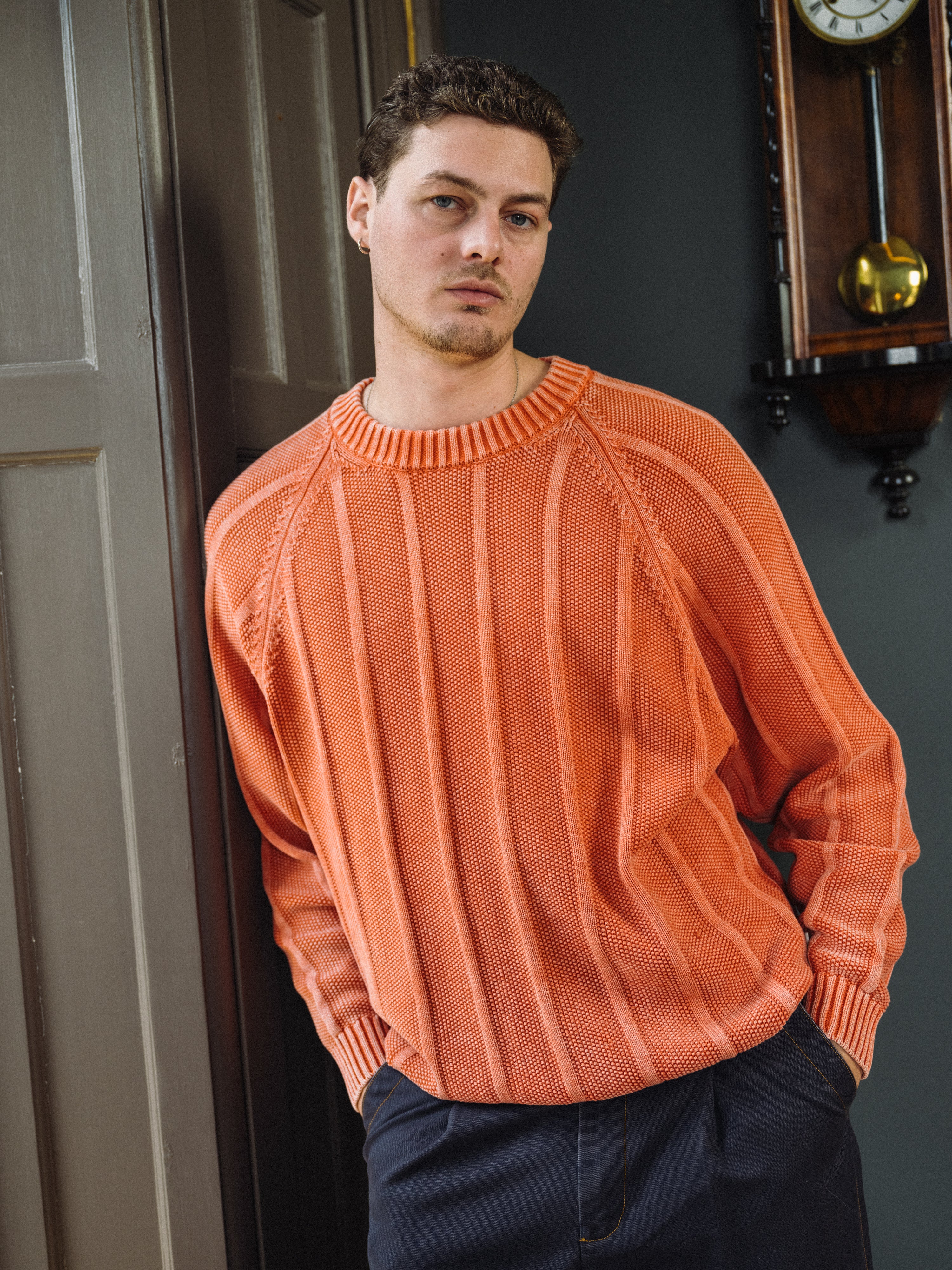 MELVIN WASHED SWEATER - BRIGHT ORANGE - Image 7
