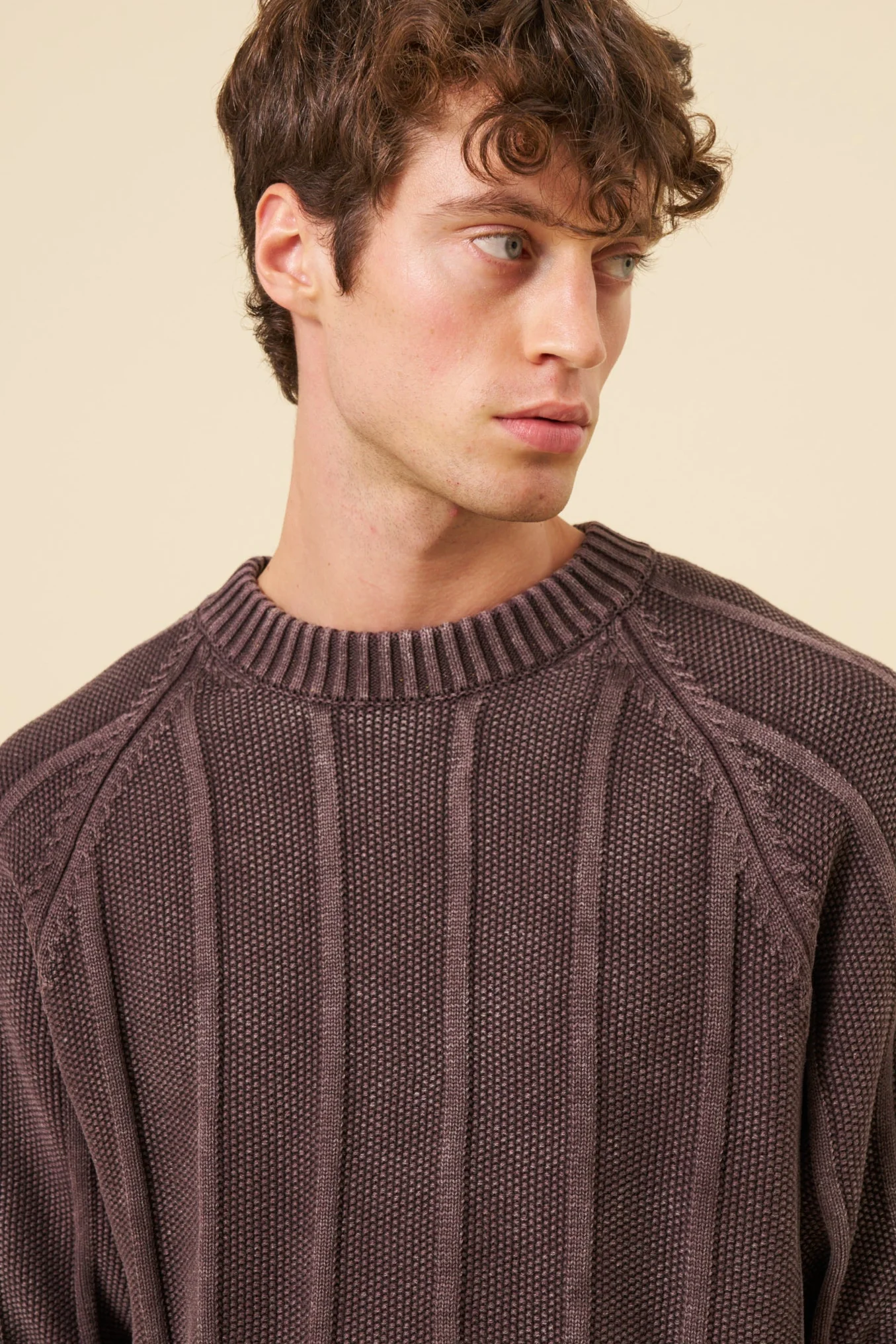 MELVIN WASHED SWEATER - BROWN - Image 3