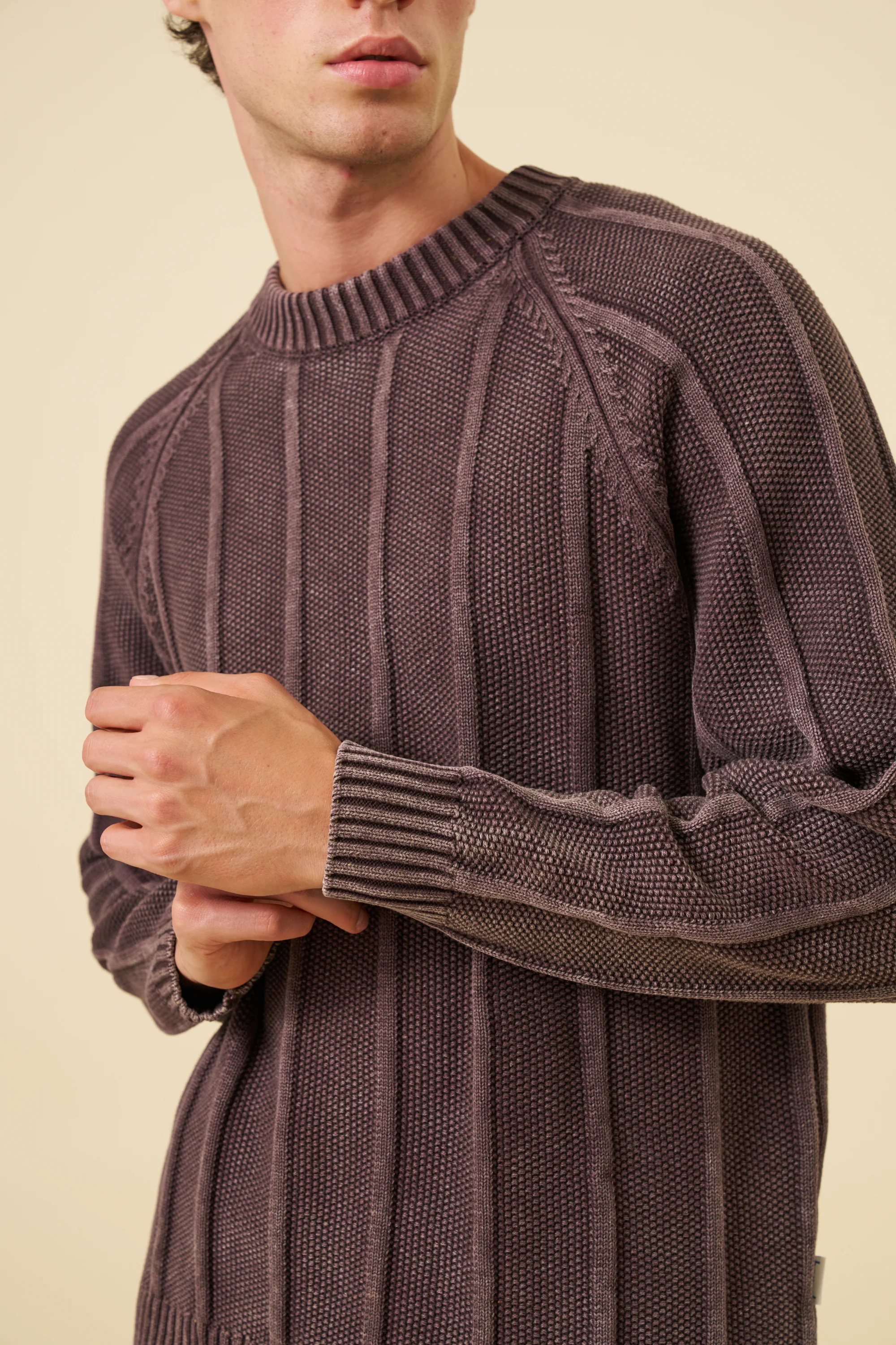 MELVIN WASHED SWEATER - BROWN - Image 4