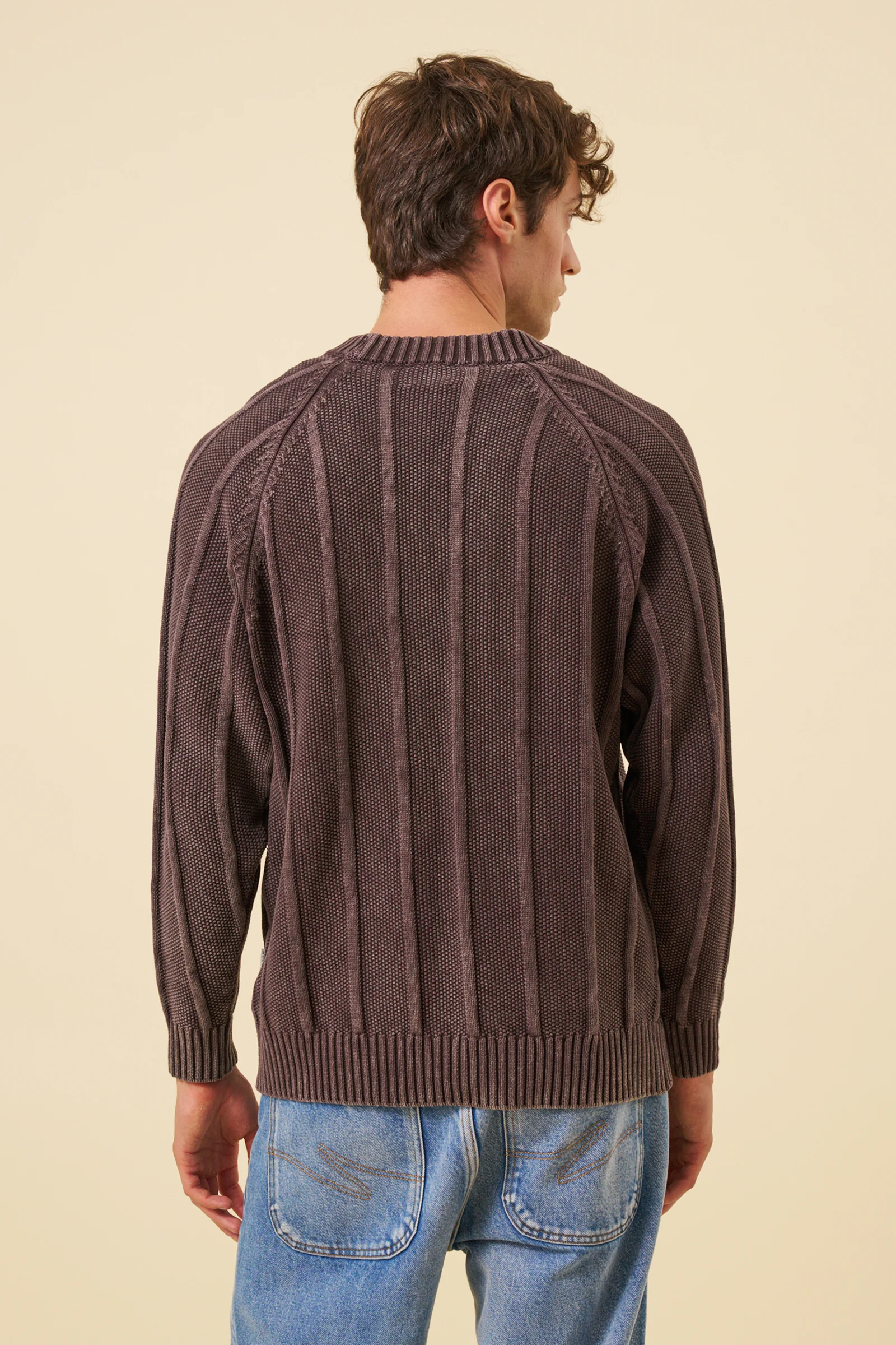MELVIN WASHED SWEATER - BROWN - Image 5