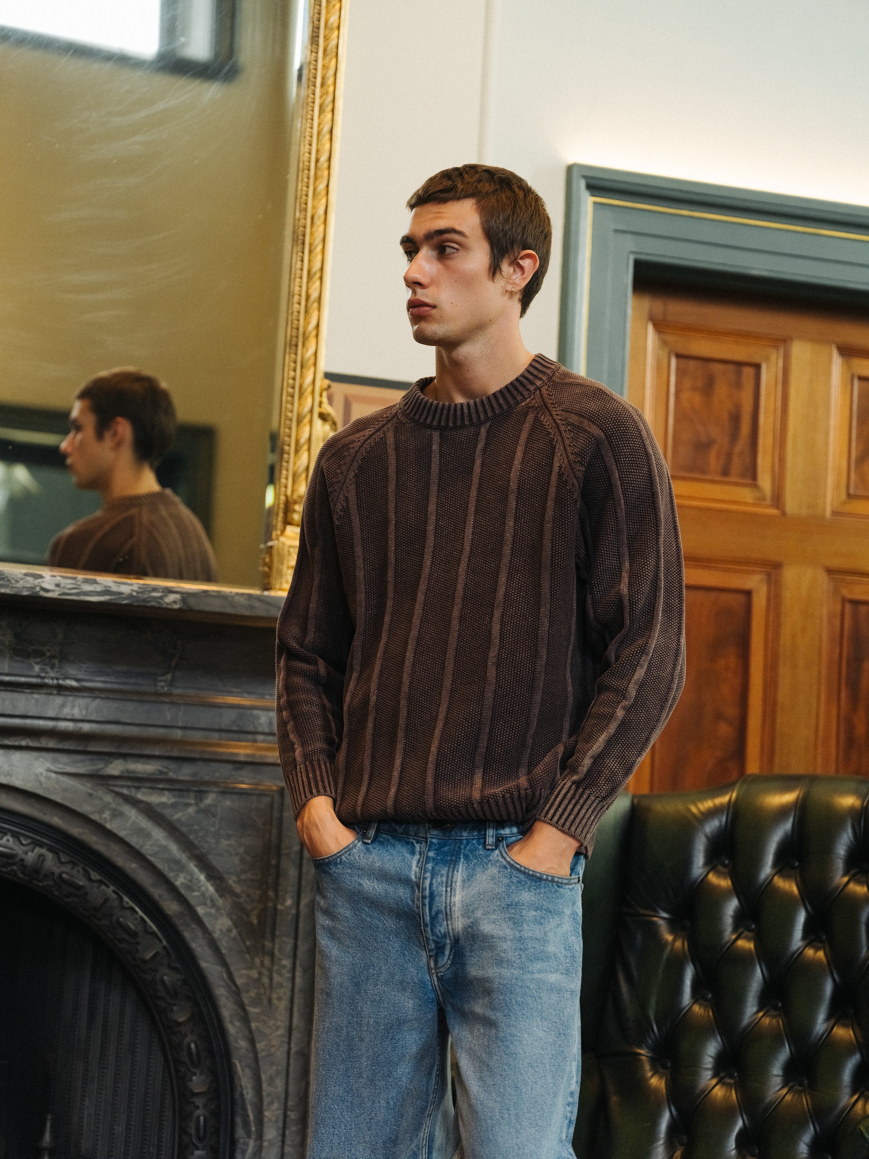MELVIN WASHED SWEATER - BROWN - Image 7