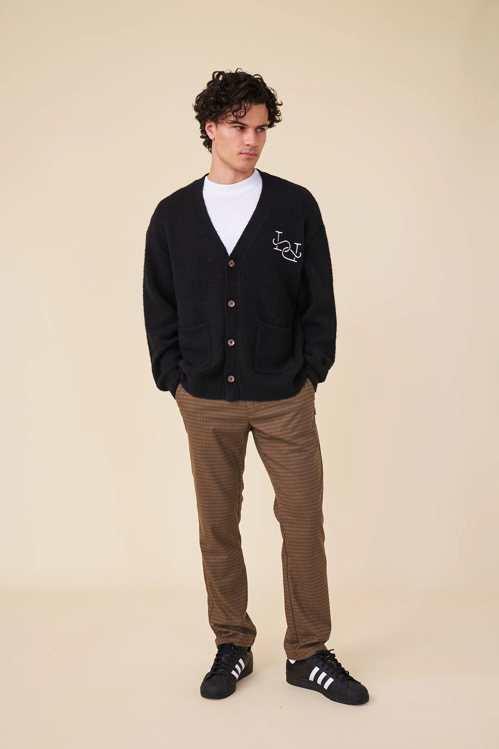 MOHAIR LINK CARDIGAN - BLACK - Image 3