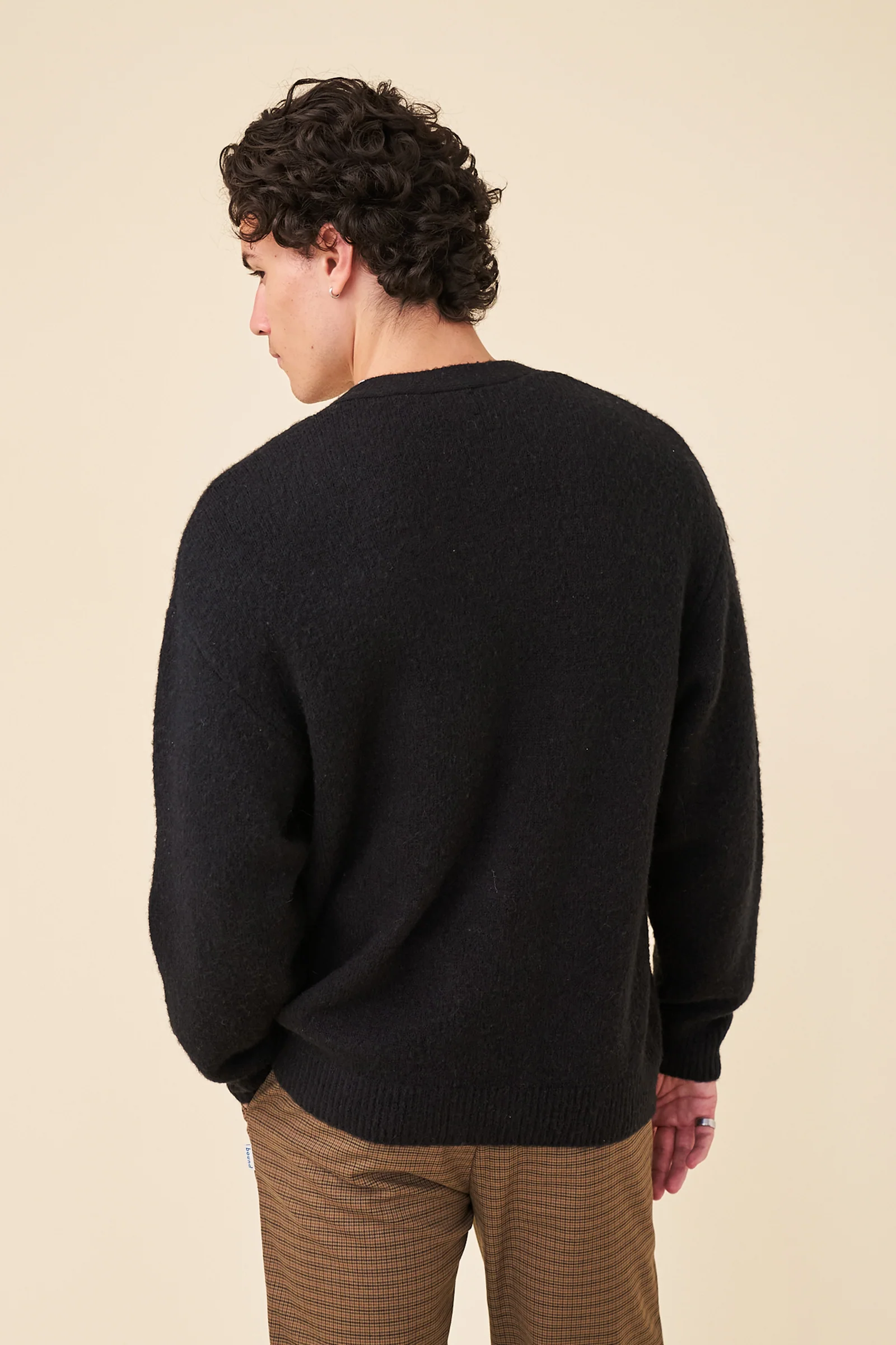 MOHAIR LINK CARDIGAN - BLACK - Image 4