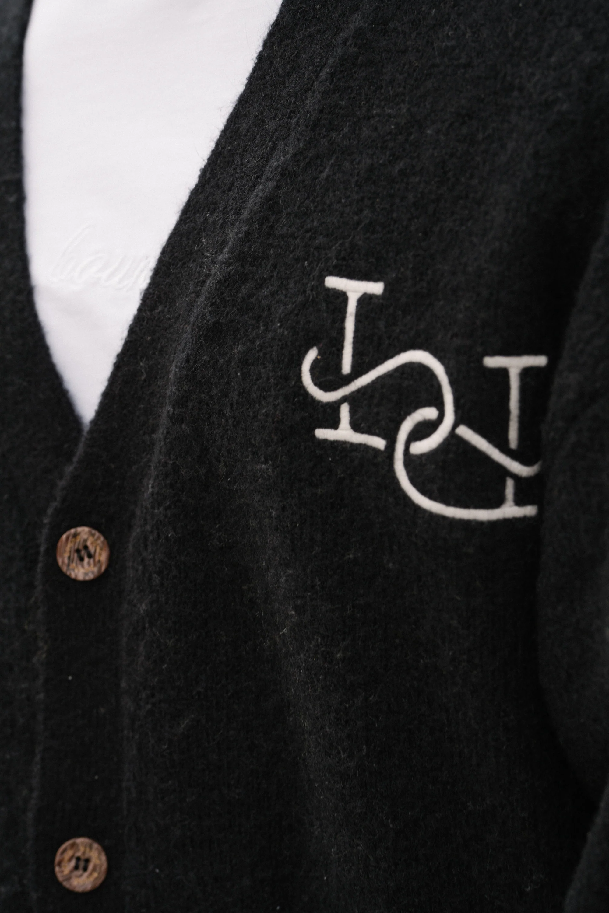 MOHAIR LINK CARDIGAN - BLACK - Image 5