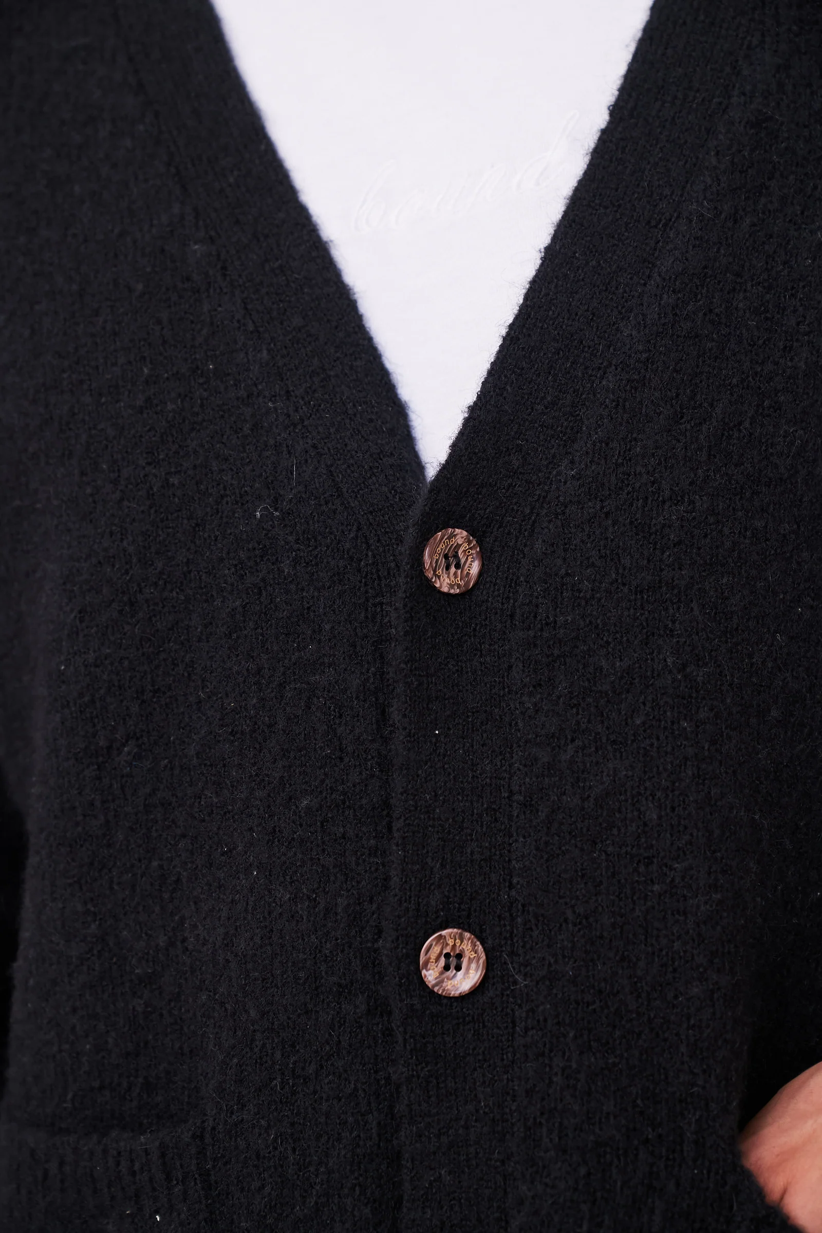 MOHAIR LINK CARDIGAN - BLACK - Image 8