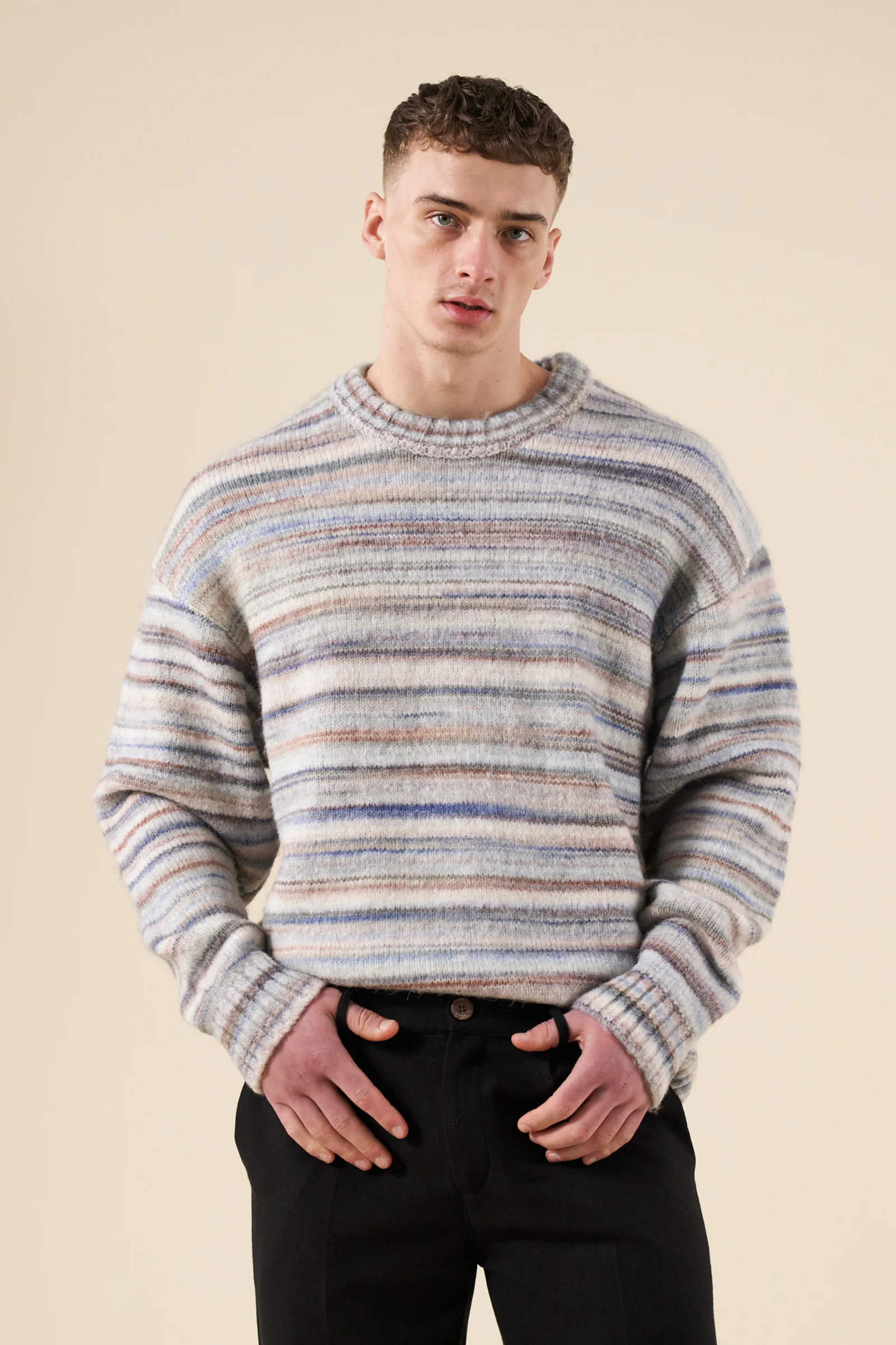 MULTI STRIPE FLUFFY KNIT