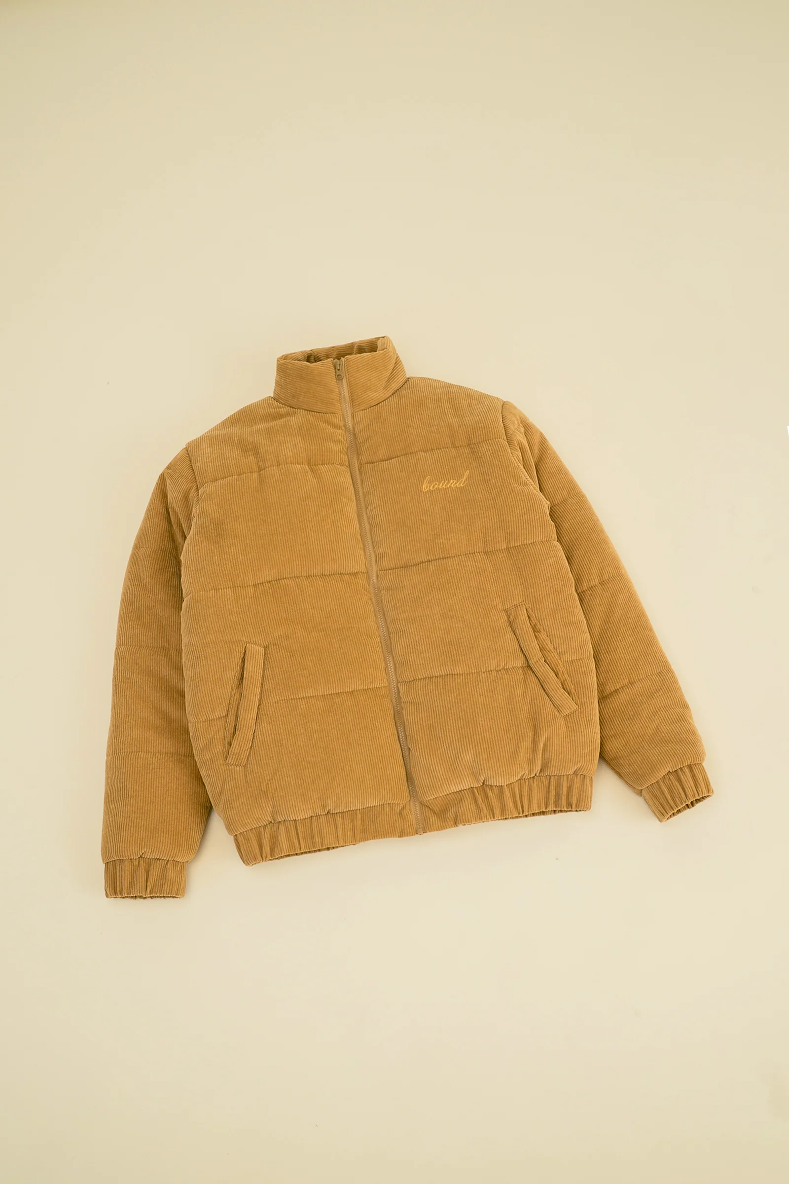 MUSTARD CORD PUFFER COAT - Image 10