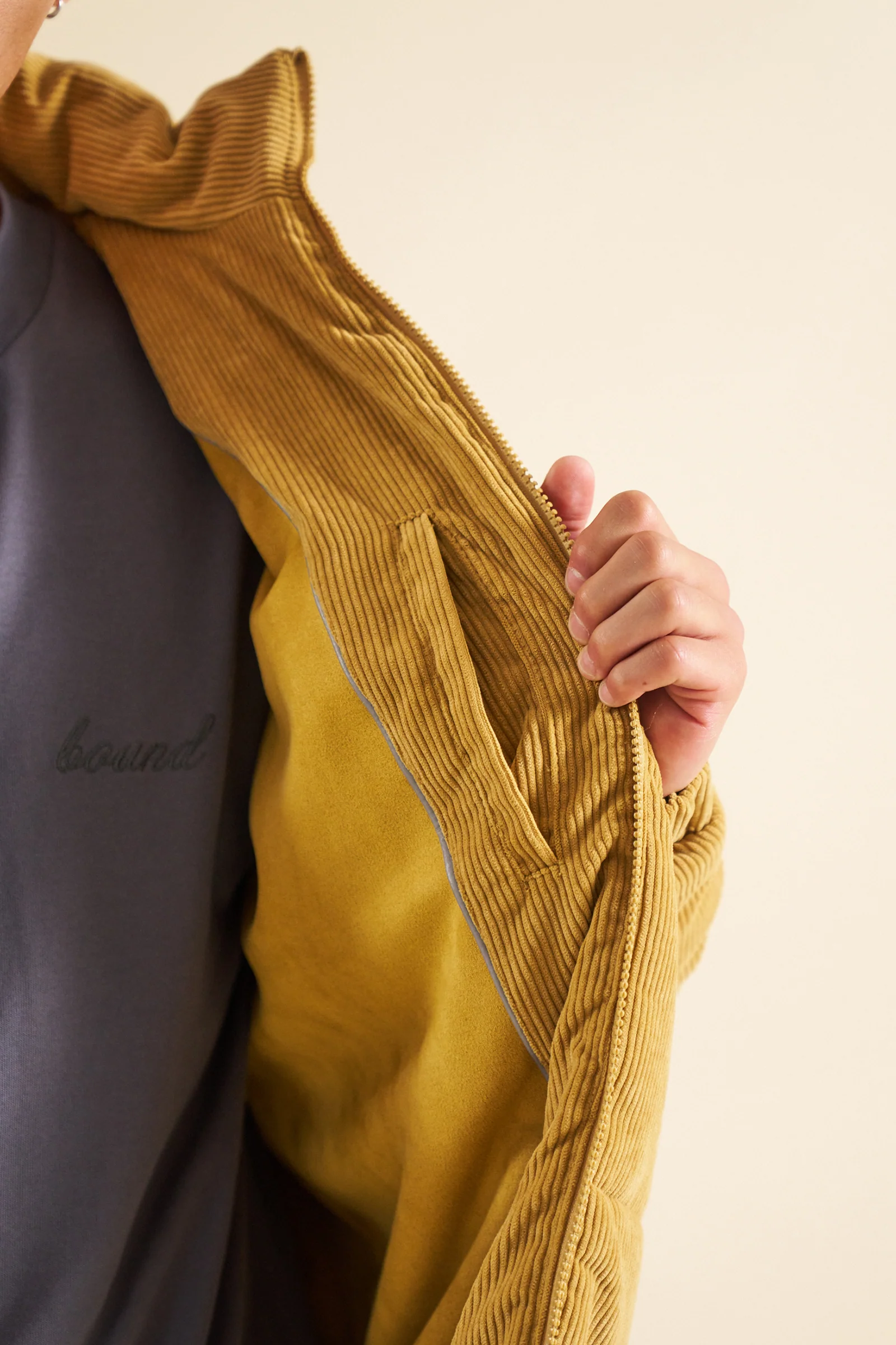 MUSTARD CORD PUFFER COAT - Image 6