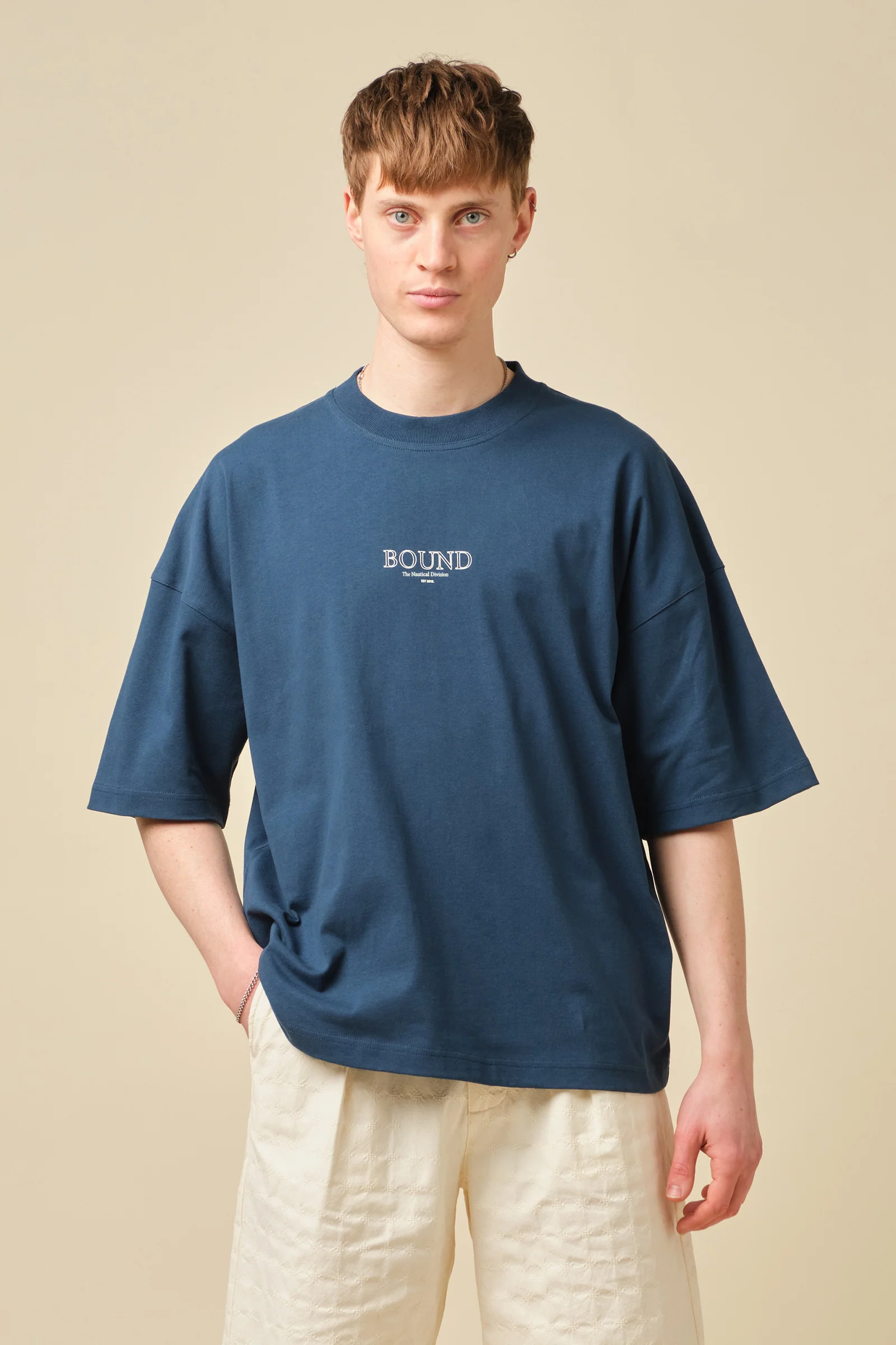 NAUTICAL DIVISON BOXY TEE - OCEAN BLUE
