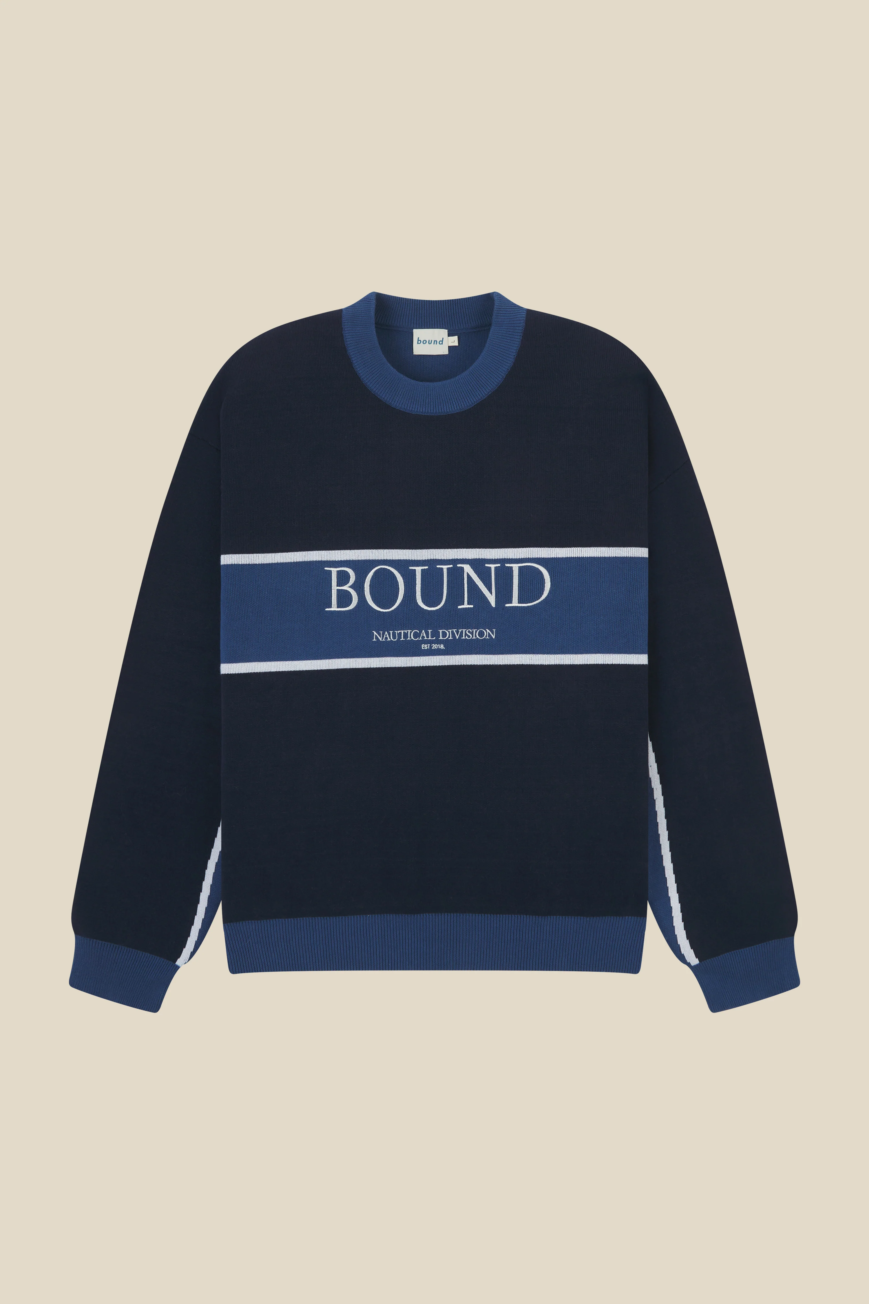 NAUTICAL STRIPE KNIT SWEATER - NAVY - Image 10