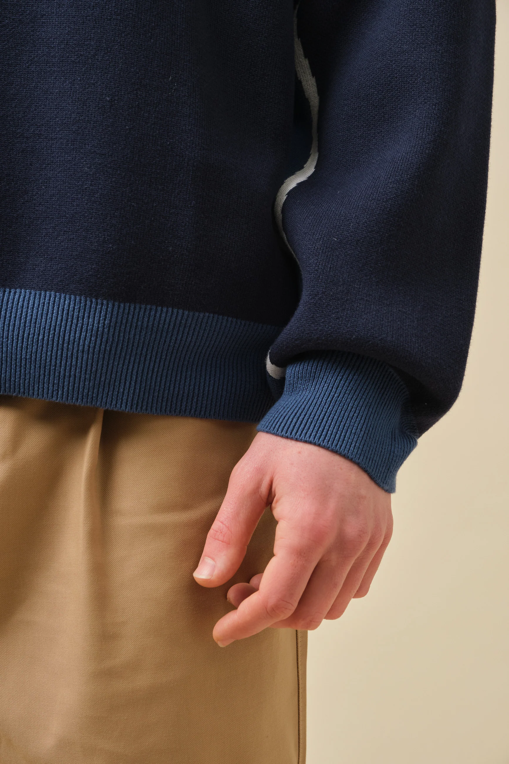 NAUTICAL STRIPE KNIT SWEATER - NAVY - Image 4