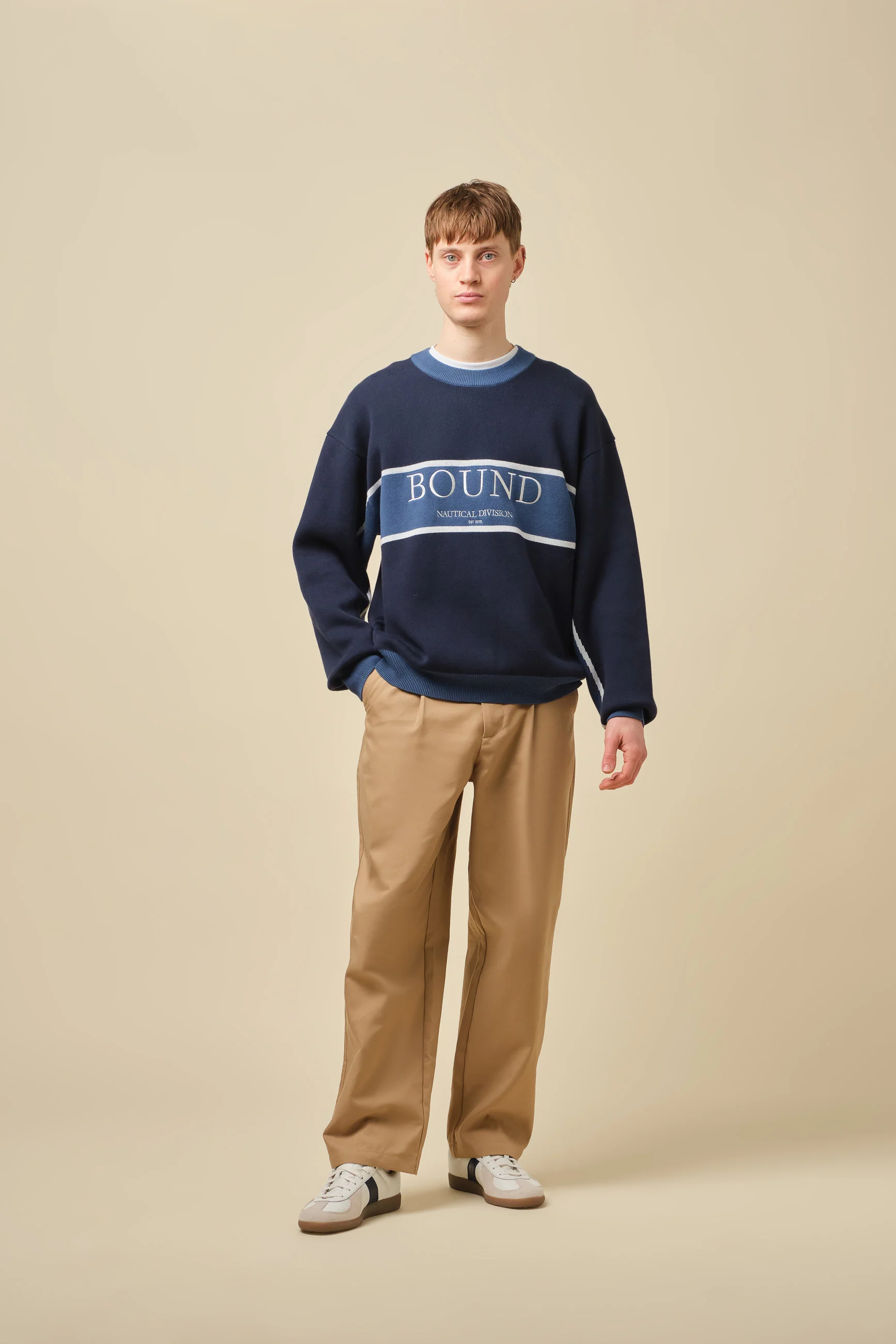 NAUTICAL STRIPE KNIT SWEATER - NAVY - Image 6