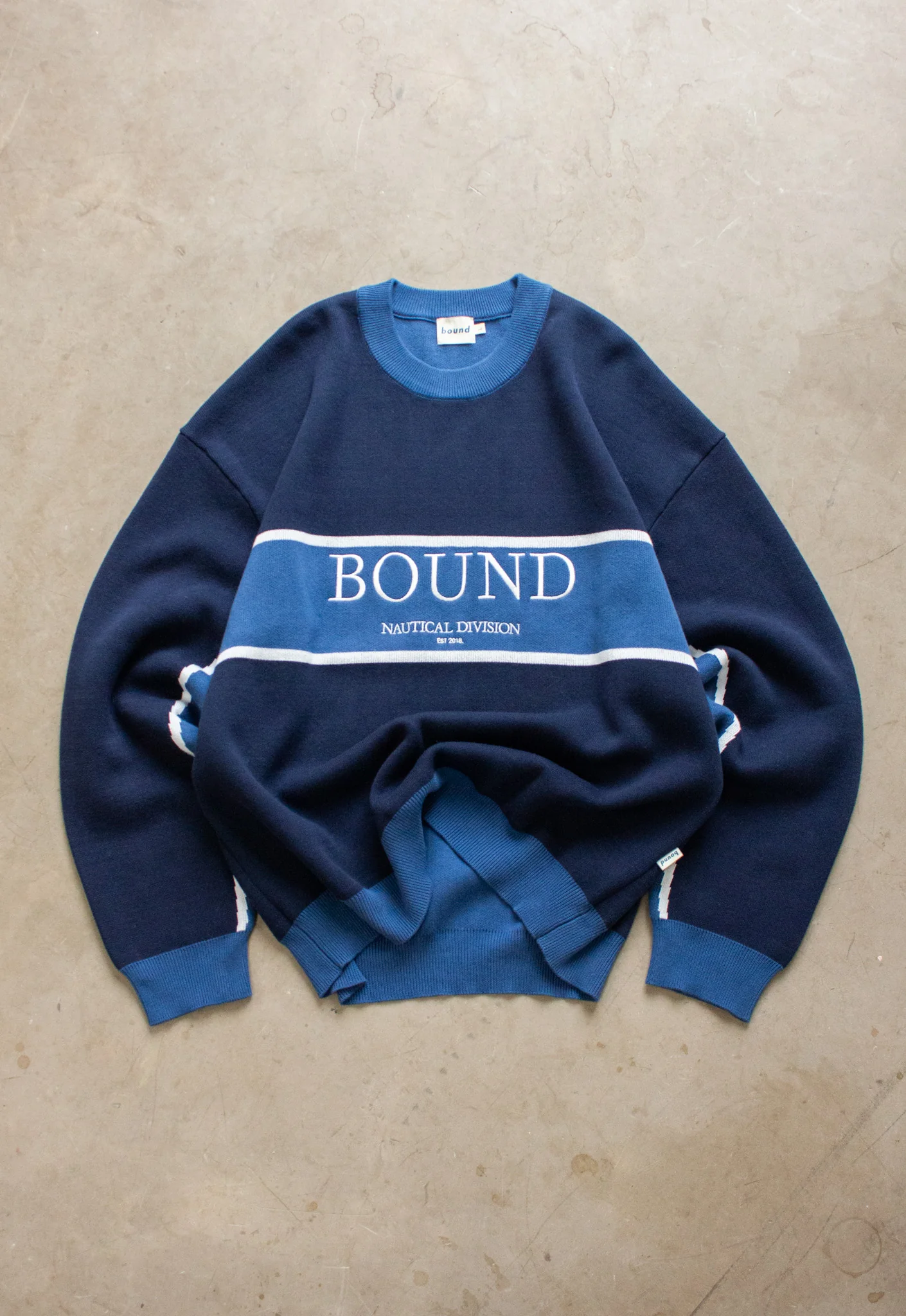 NAUTICAL STRIPE KNIT SWEATER - NAVY - Image 8