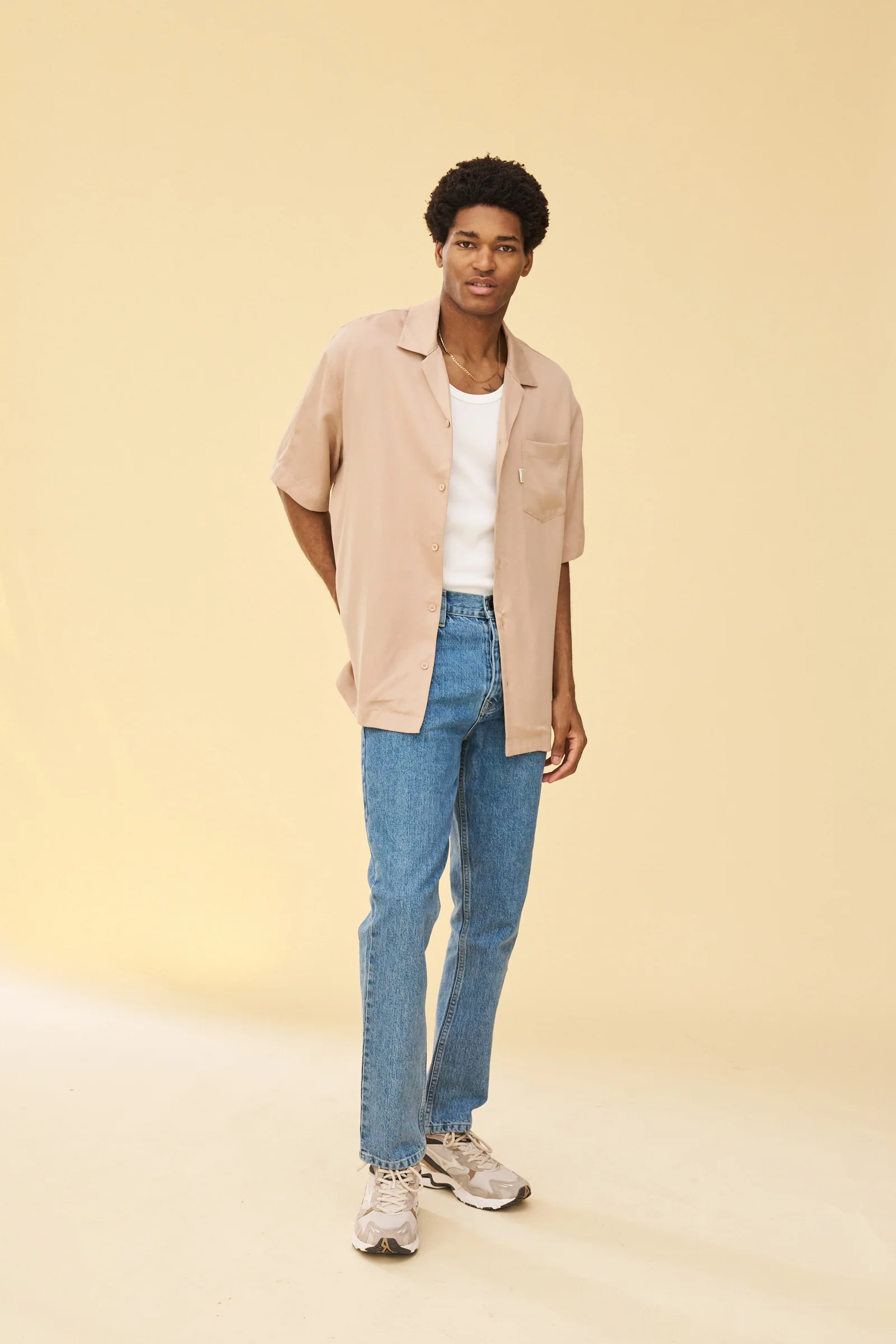 NUDE TENCEL CUBAN SS SHIRT - Image 5