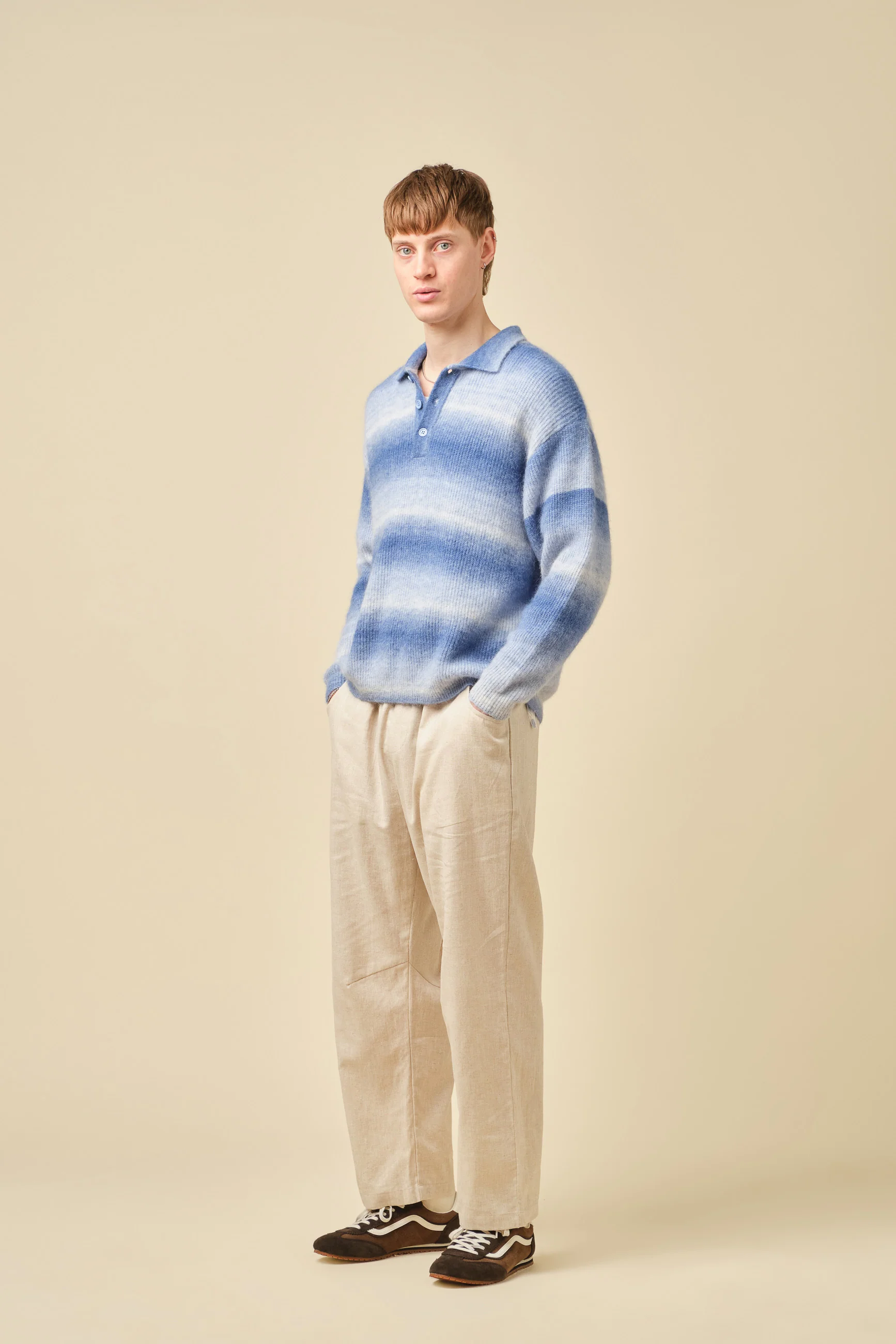 OCEAN GRADIENT ALPACA KNIT LONGSLEEVE POLO - Image 6