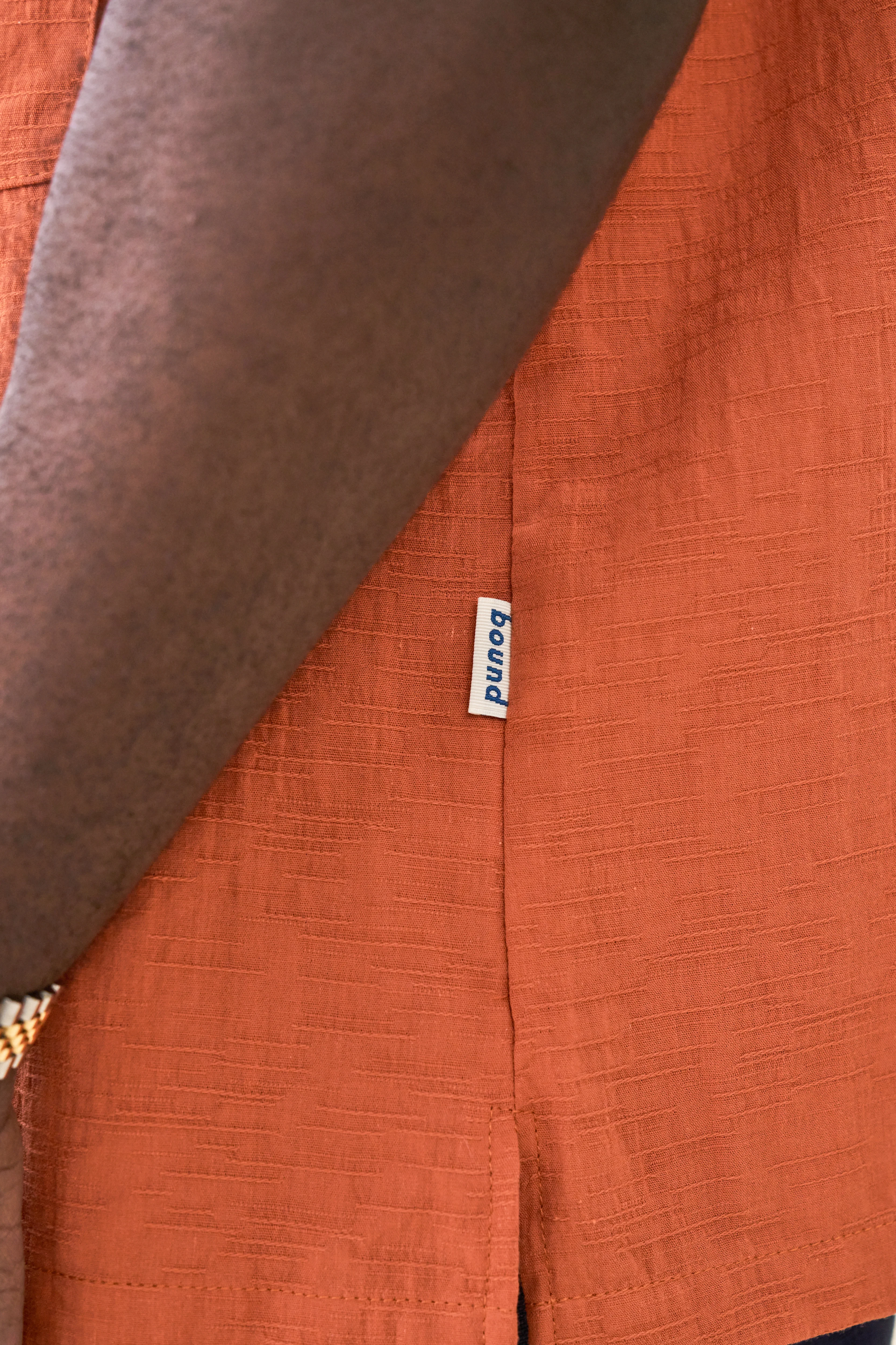 ORANGE OVERSIZED TEXTURED COTTON SHIRT - Image 6