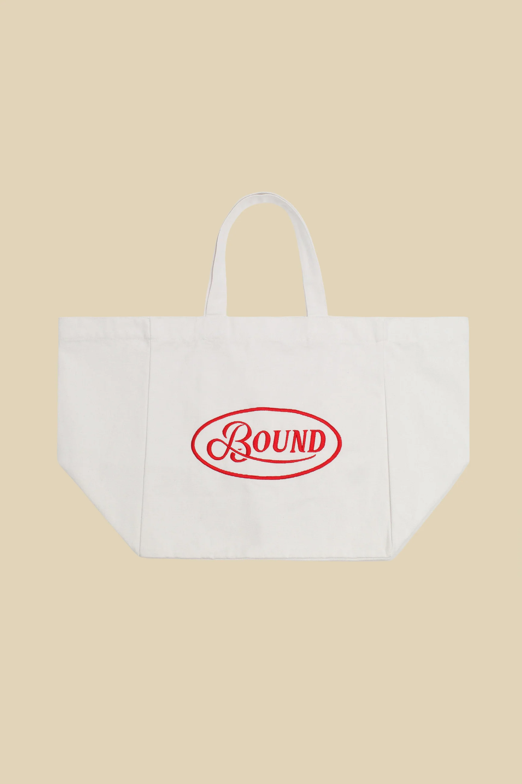 RETRO EMBROIDERED OVERSIZED TOTE BAG - NATURAL
